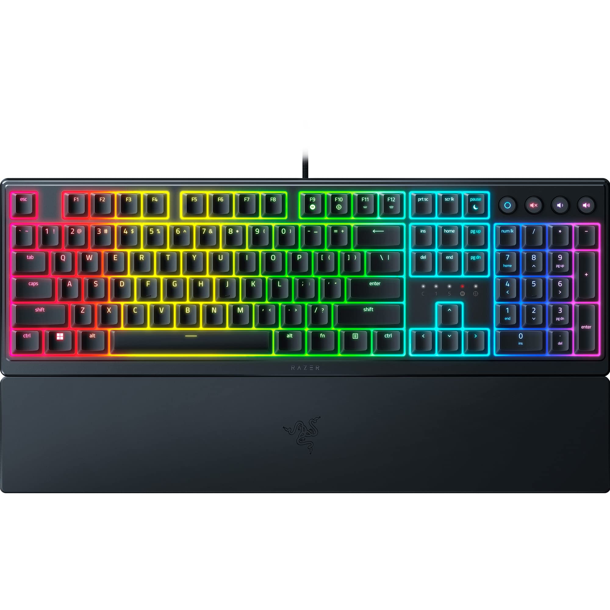 Razer Ornata V3 Low-Profile Mecha-Membrane Gaming Keyboard with Chroma RGB Lighting & Ergonomic Wrist Rest | Hybrid Mecha-Membrane Switch | UK Layout | Black - Perfect for PC Gaming & Office Work