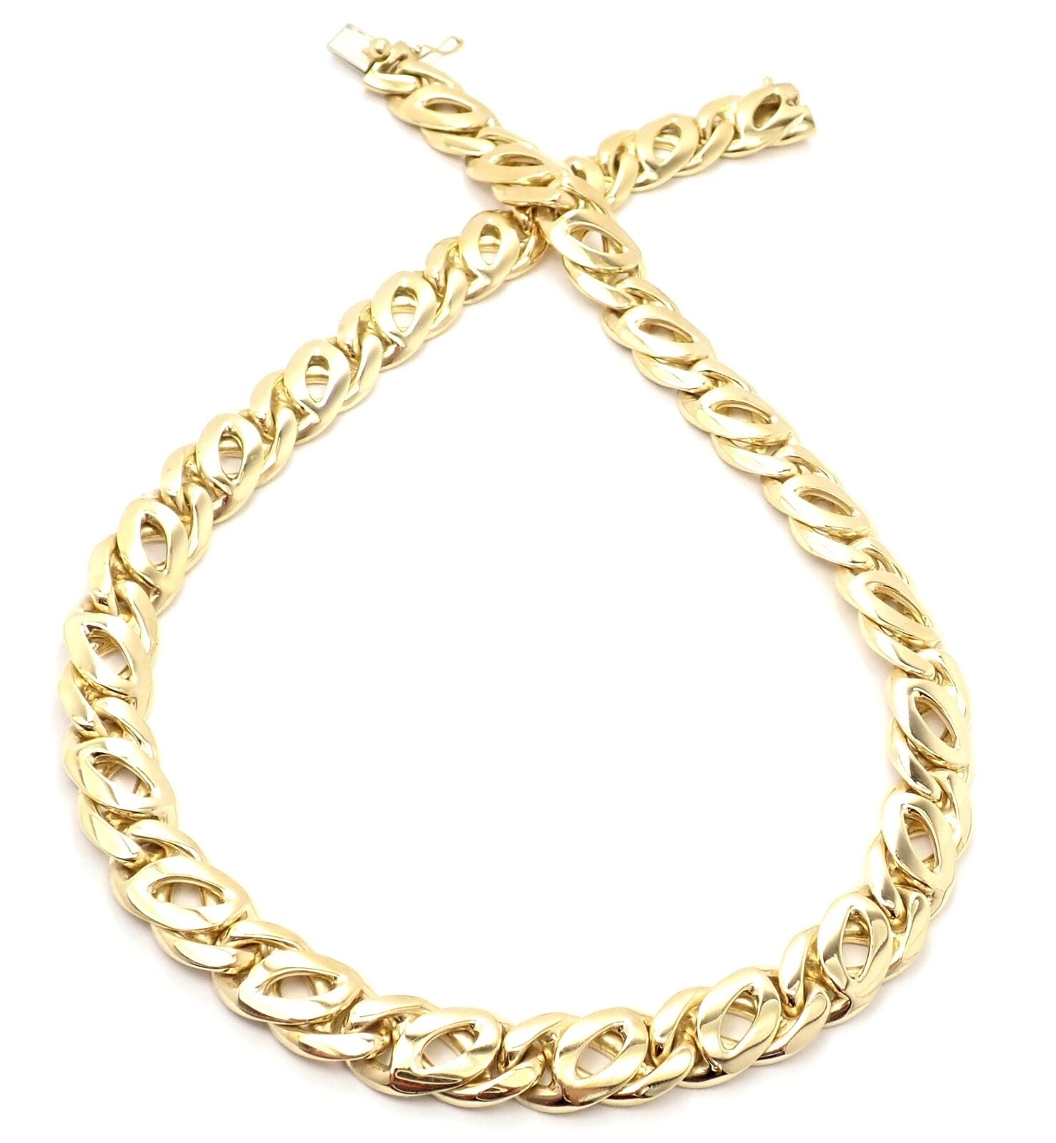 Authentic Vintage Cartier 18k Yellow Gold Link Chain Necklace - Luxury Jewelry for Women, Perfect for Weddings, Parties & Special Occasions