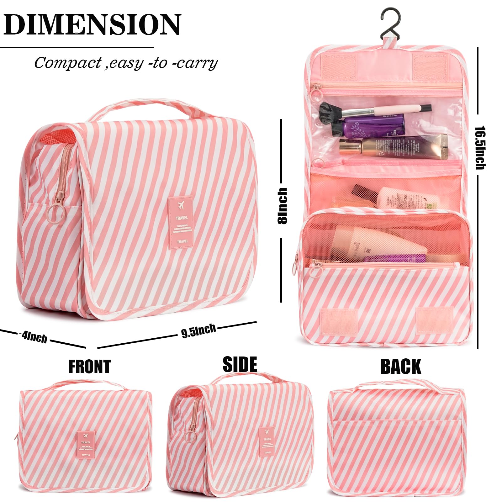L&FY Hanging Travel Toiletry Bag for Women & Men - Waterproof Cosmetic Organizer & Makeup Pouch with Handle - Perfect for Vacation, Gym, Camping & Business Trips