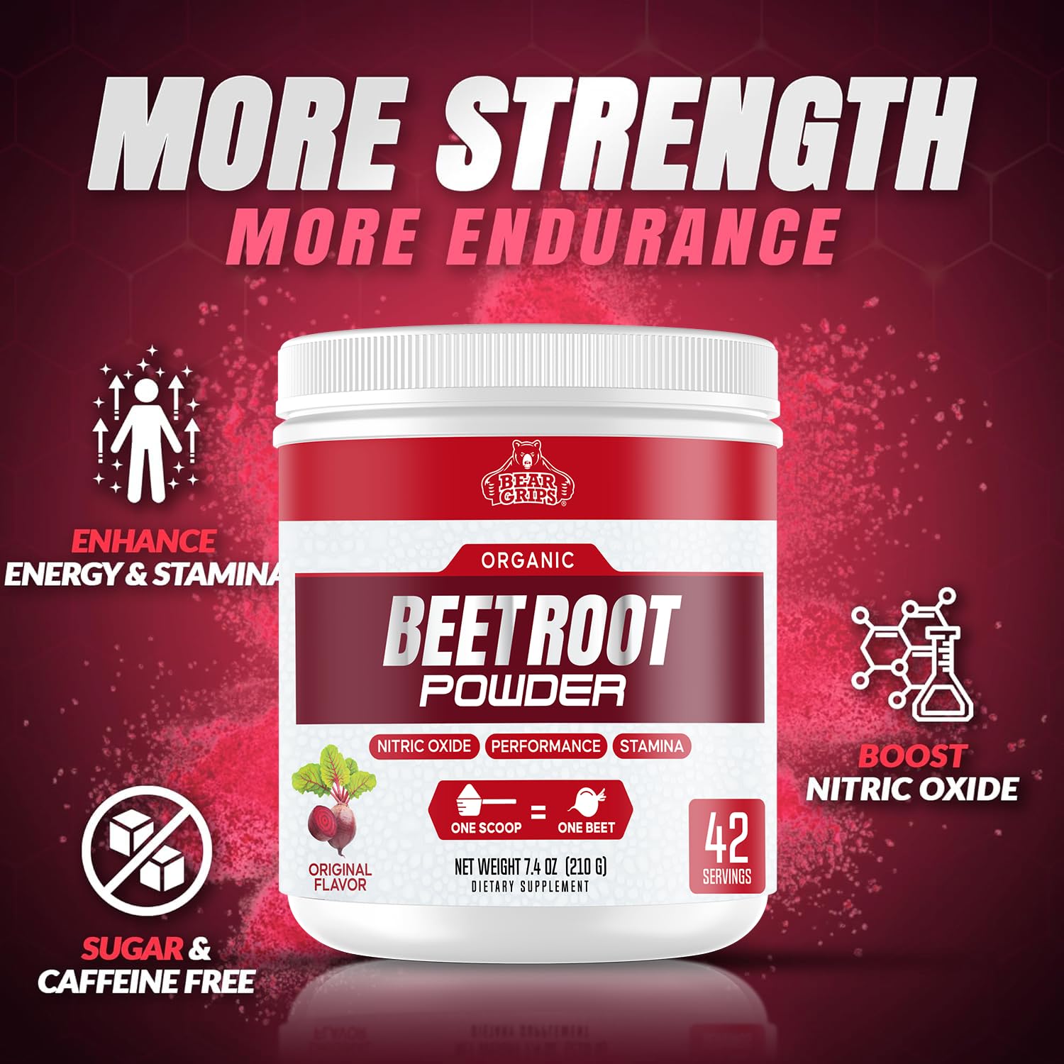 Organic Beet Root Powder - Nitric Oxide Booster, Superfood Supplement for Blood Pressure & Heart Health Support | Vegan, Non-GMO, Gluten-Free | Perfect for Smoothies, Baking & Daily Wellness