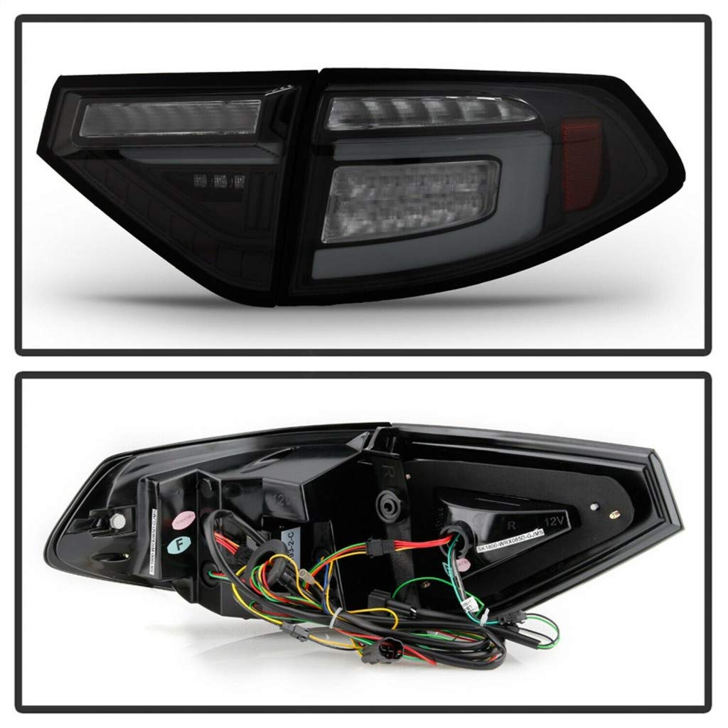 Spyder LED Black Smoke Tail Lights Pair for 2008-2014 Subaru Impreza WRX Hatchback | 5086747 | Upgrade Car Style & Nighttime Visibility