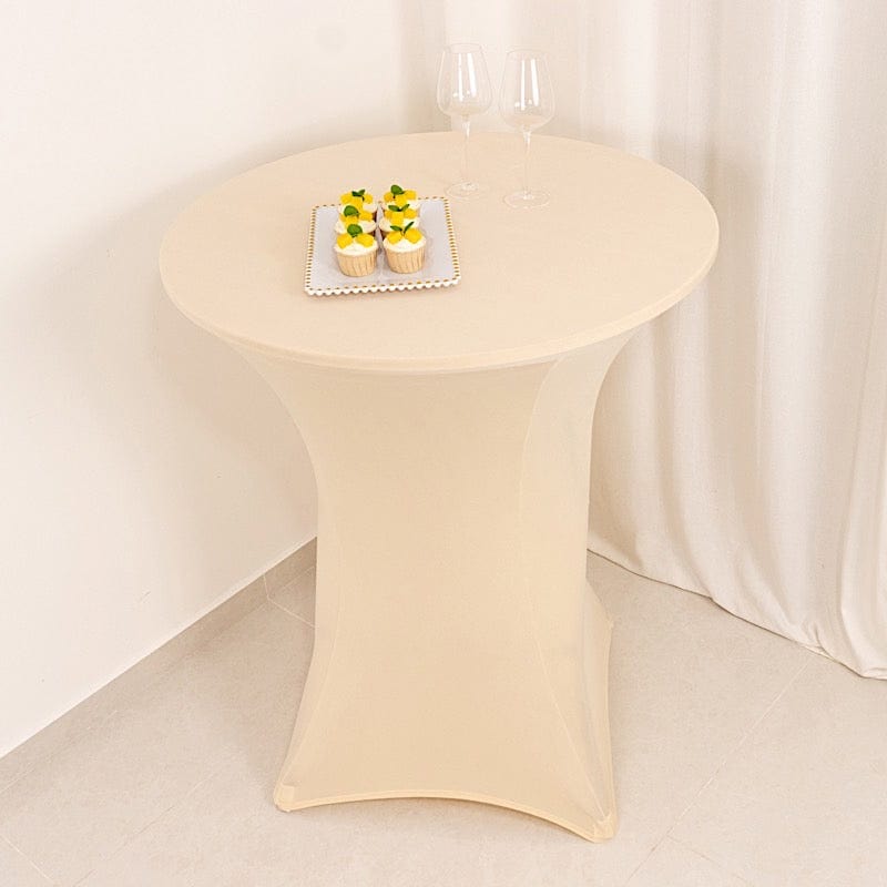 36 Elegant Spandex Cocktail Table Covers - High Top Style Stretch Tablecloths for Round Tables - Perfect for Weddings, Parties & Home Decor