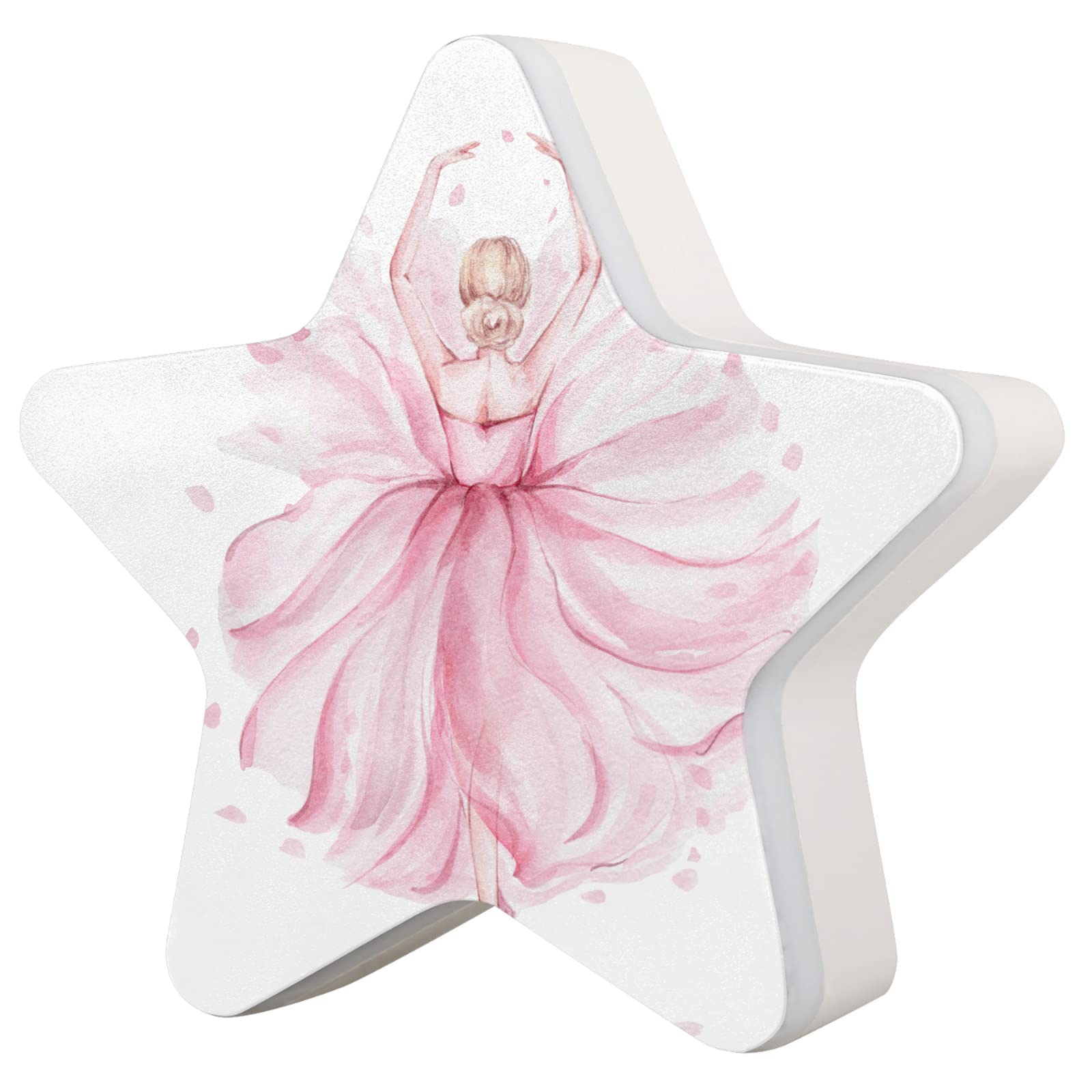 Pink Ballerina Dancing LED Night Light with Dusk to Dawn Sensor - Plug in Night Lights for Kids Room, Bedroom, Bathroom, Nursery - Perfect for Bedtime, Hallways, Stairs & Home Decor (Indoor Use)