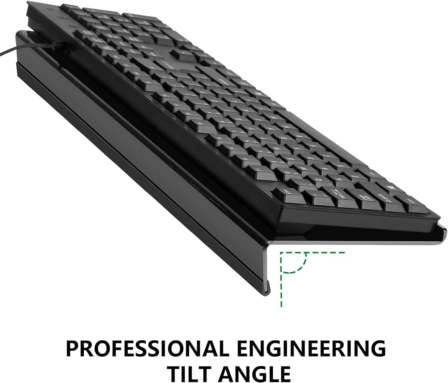 Ergonomic Acrylic Keyboard Stand for Desk - Adjustable Tilt Lift Riser, Non-Slip Keyboard Holder for Home Office & Gaming Setup (Black) - Perfect for Typing Comfort & Wrist Support During Long Work Sessions