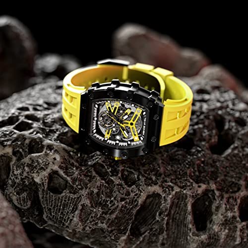 TSAR BOMBA Men's Luxury Automatic Watch - Japanese Mechanical Movement, 50M Waterproof, Stainless Steel Case & Sapphire Glass - Big Face Tonneau Design - Unique Fashion Gift for Him | Perfect for Business, Formal Events & Everyday Wear