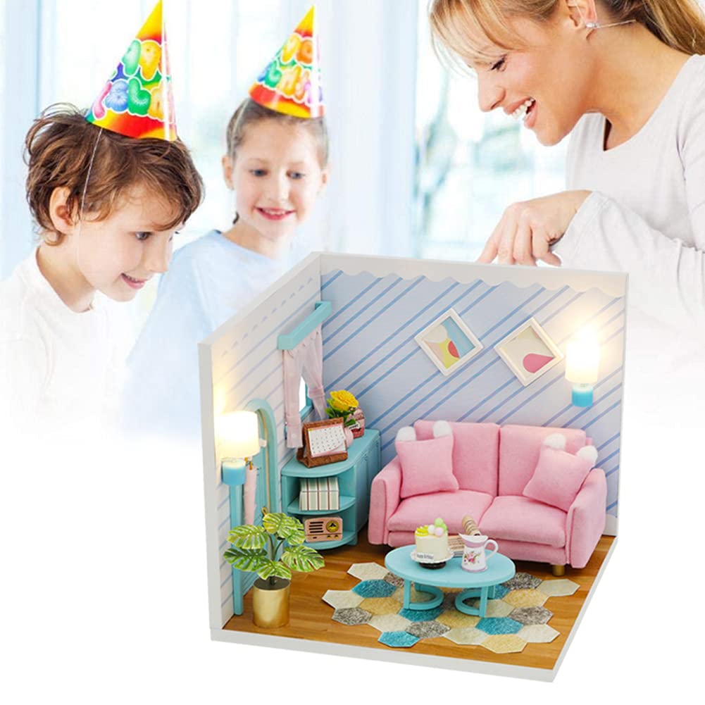 1:24 Scale DIY Wooden Toy House Kit - Mini Bakery Cake House Model with LED Lights for Dollhouse, Home Decor & Gift Ideas | Perfect for Kids, Collectors & Craft Lovers