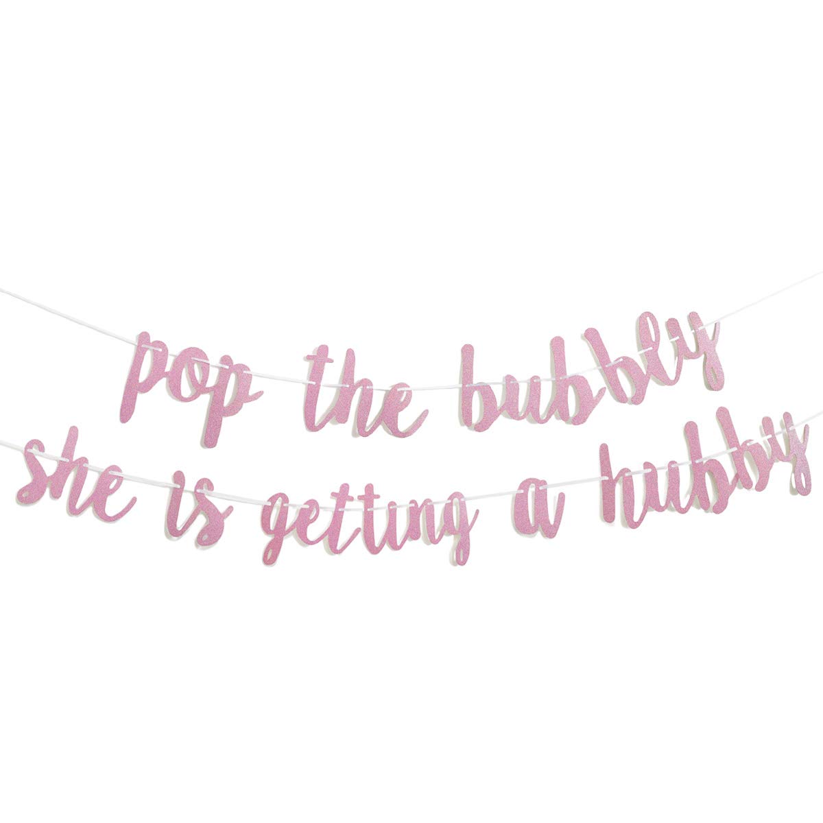 Rose Gold Glitter Bachelorette Party Decorations - 'Pop The Bubbly She's Getting A Hubby' Banner, Bridal Shower & Wedding Photo Props for Girls Night Out, Hen Party & Engagement Celebrations | Perfect for Instagram-Worthy Decor & Themed Events