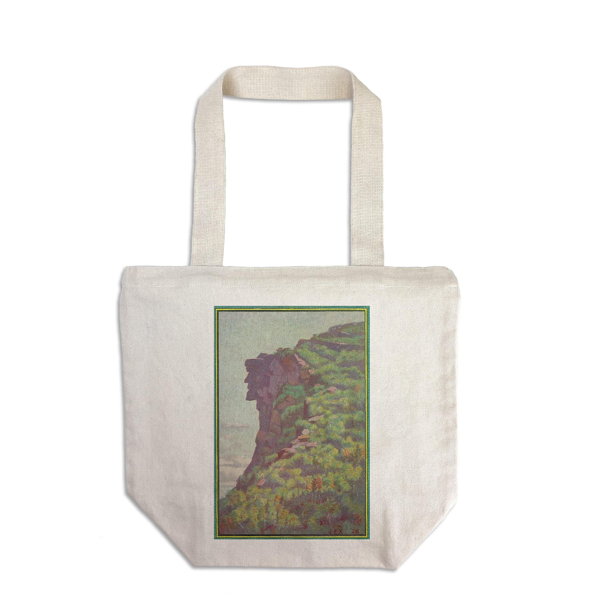 Vintage Franconia Notch State Park Tote Bag - 100% Cotton Canvas Reusable Shopping Bag with Old Man of The Mountain New Hampshire Print | Perfect for Groceries, Beach Trips & Eco-Friendly Lifestyle