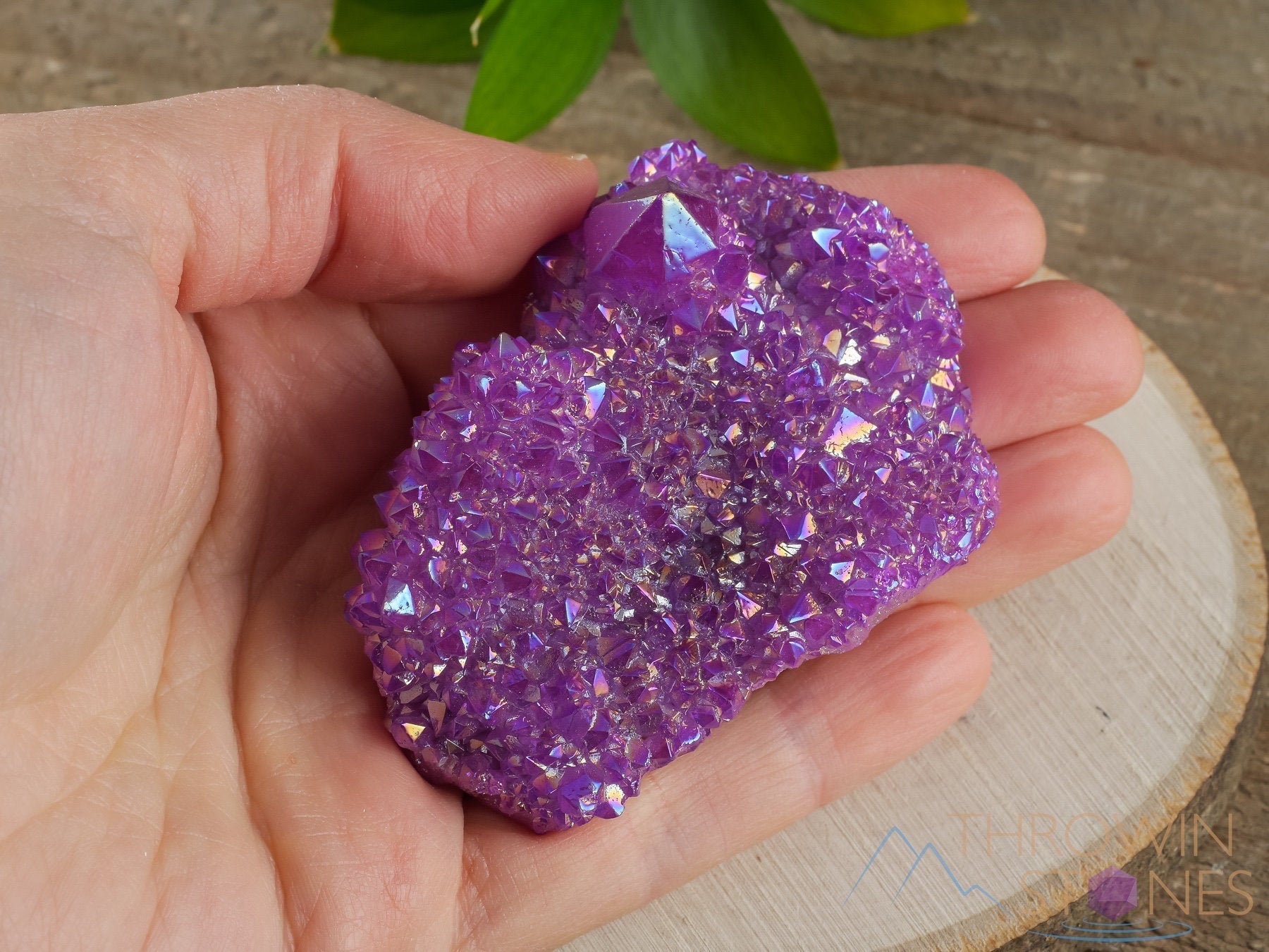 Natural Aura Quartz Crystal Cluster - Ruby Pink Rainbow Quartz for Healing, Meditation & Spiritual Growth | Metaphysical Decor, Home & Office Decoration