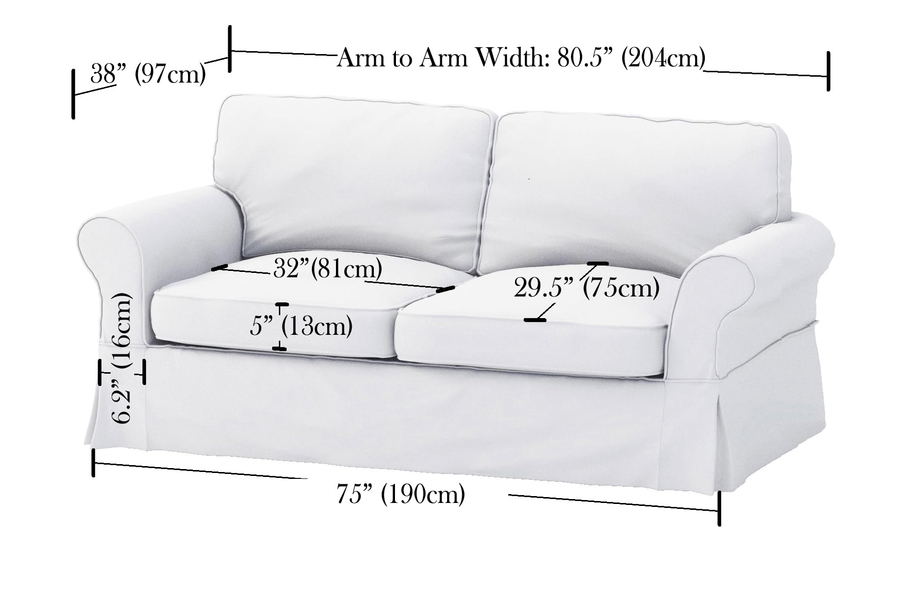 Durable Cotton Sofa Slipcover for Pottery Barn PB Comfort Roll Arm Sofa (81”-85” Width, Beige Box Edge) - Perfect for Living Room, Family Room & Home Decor