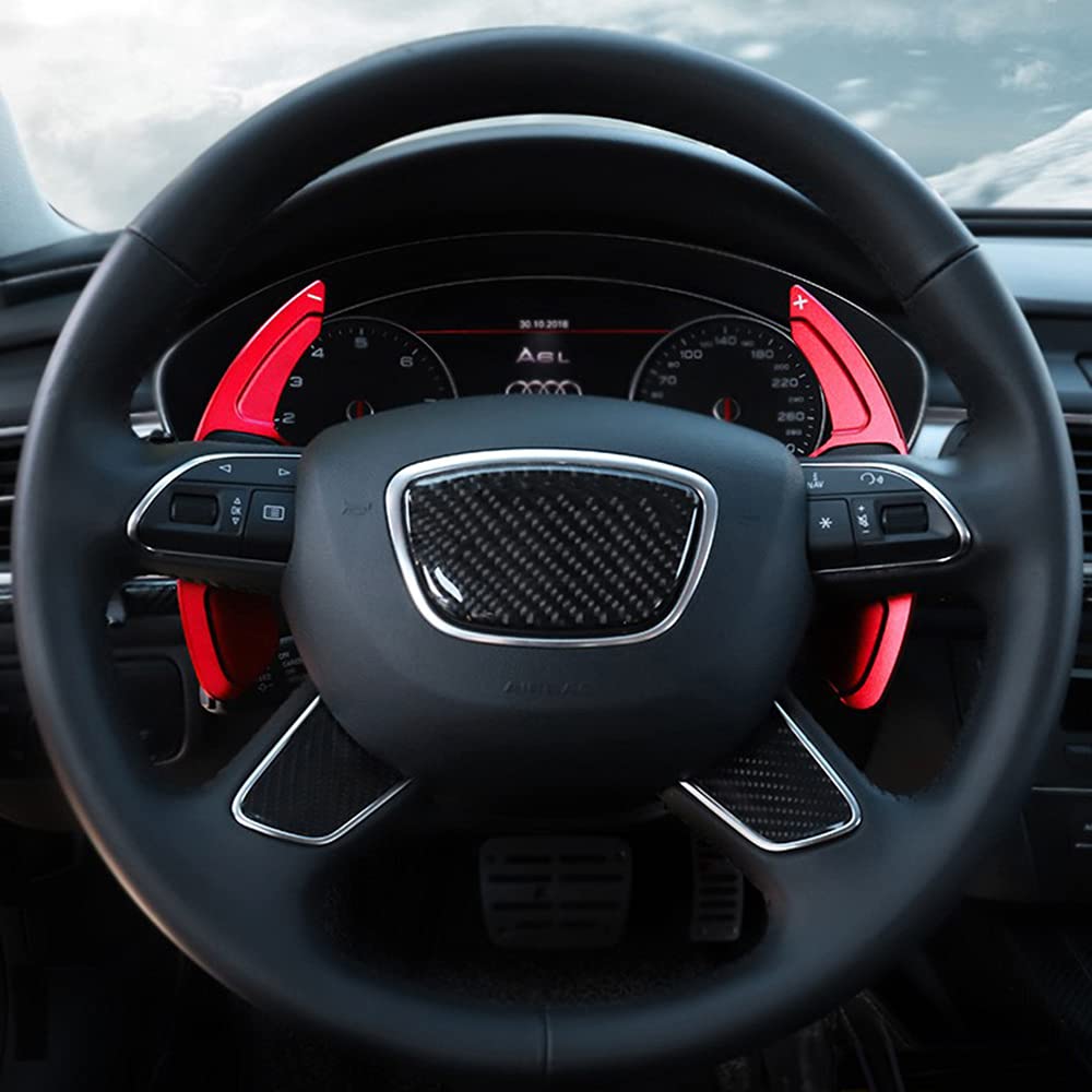 Audi Q5 Q7 A5 Q3 Q8 A7 A8 R8 Steering Wheel Paddle Shifters - Black Aluminum Upgrade for Enhanced Driving Performance - Perfect for Sport Mode & Manual Gear Control
