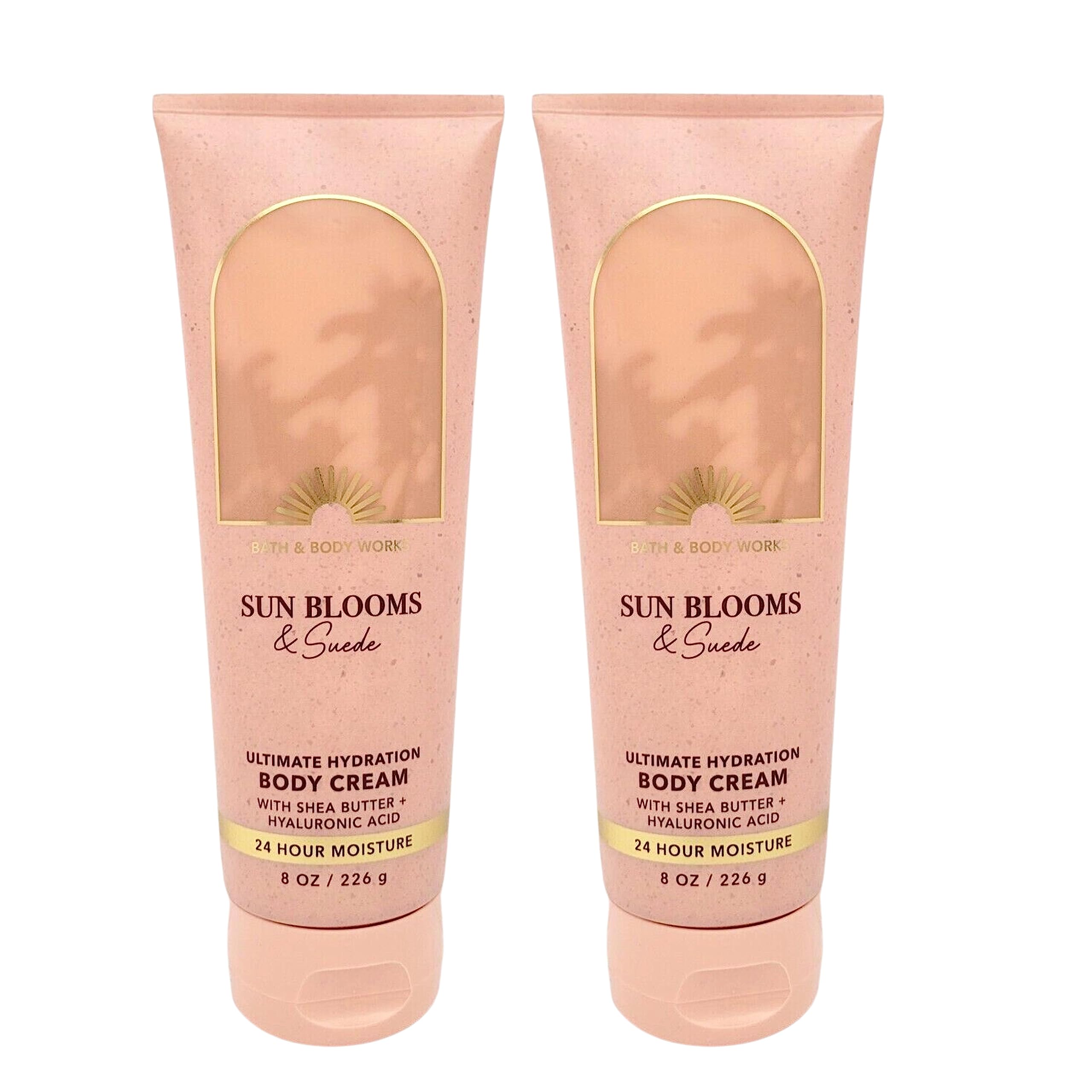 Bath & Body Works Ultimate Hydration Body Cream - Sun Blooms Suede Scent, 8 fl oz (Pack of 2) | Moisturizing Lotion for Dry Skin, Perfect for Daily Use & Gift Giving