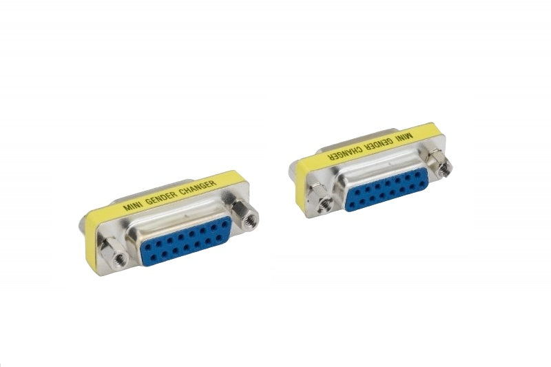 DB15 Female to Female D-Sub Serial Mini Gender Changer Coupler Adapter (6-Pack) - Perfect for Computer, Server & Industrial Equipment Connections
