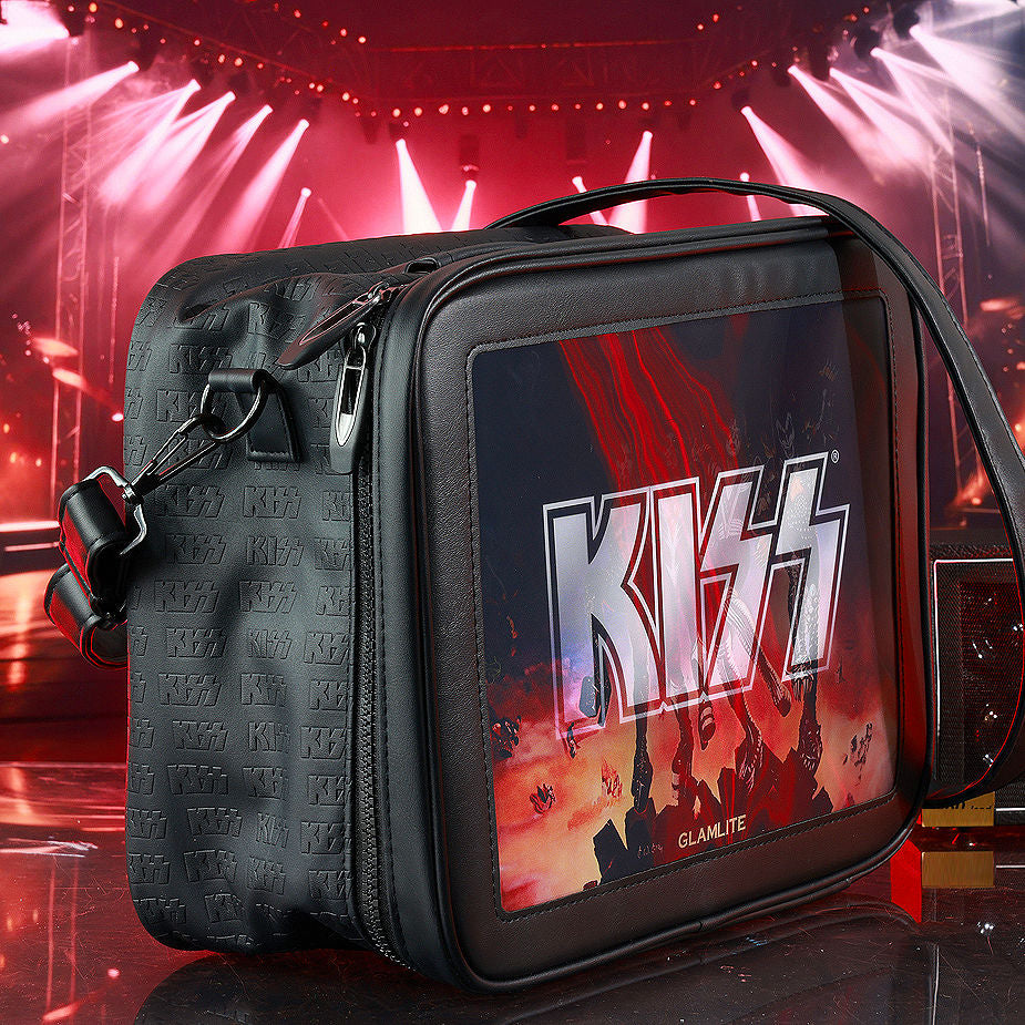 KISS™ x Glamlite Lenticular Motion Makeup Bag - Trendy Cosmetic Pouch for Travel & Daily Use | Waterproof & Durable Makeup Organizer | Perfect Gift for Beauty Lovers