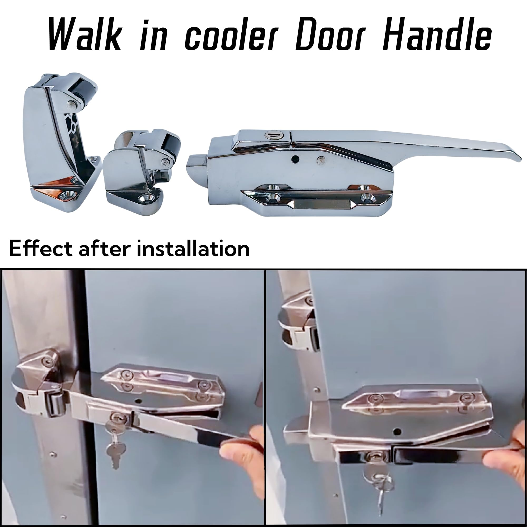 **Heavy Duty Freezer Door Handle & Walk-in Cooler Door Latch - 3.5 Inch Base Height - Compatible with Freezer Locks, Oven Locks, Lab Equipment & More - Ideal for Commercial Kitchens, Restaurants & Laboratories**