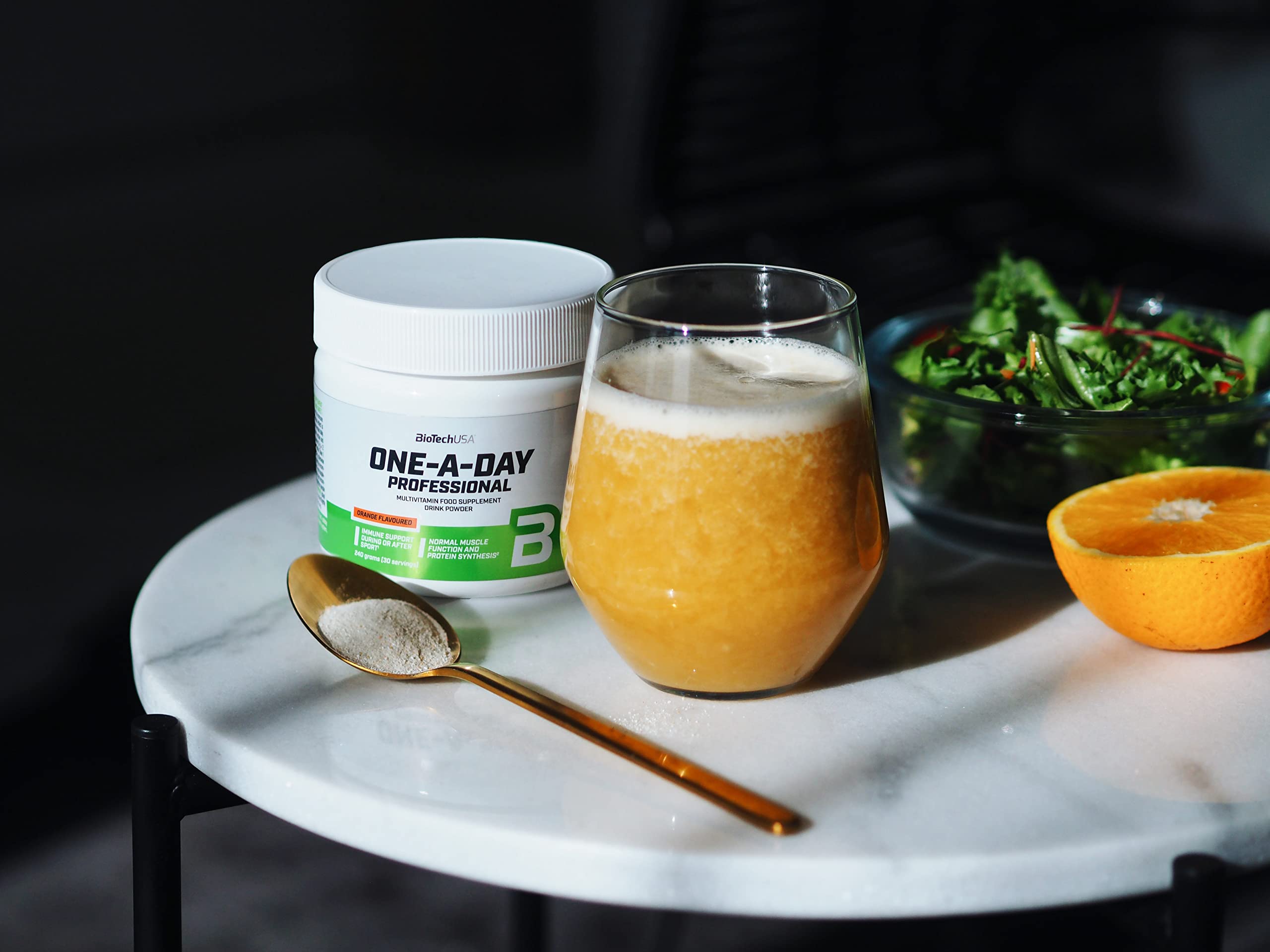BioTechUSA One A Day Professional Multivitamin Supplement - 240g Orange Flavor for Daily Energy & Immune Support | Perfect for Active Lifestyles, Gym & Workout Recovery