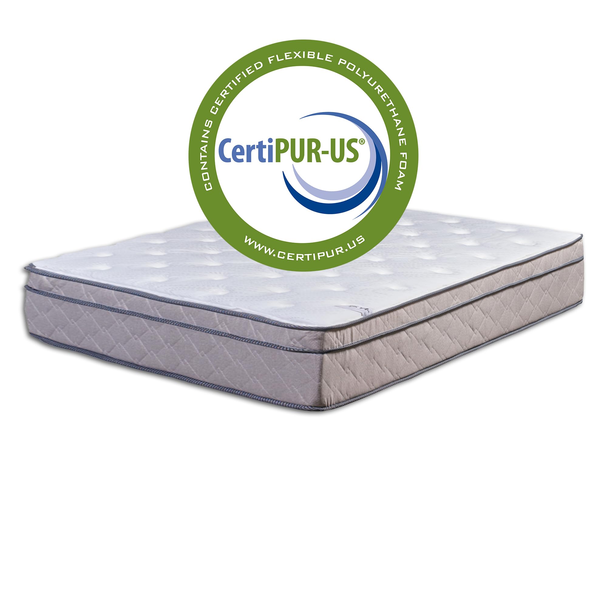 Greaton 12 Inch EuroTop Ultra Plush Hybrid Mattress in a Box - Low Motion Transfer, Breathable Pocket Coil for Pressure Relief, Mink Color - Perfect for Side Sleepers & Couples, Bedroom Comfort Upgrade