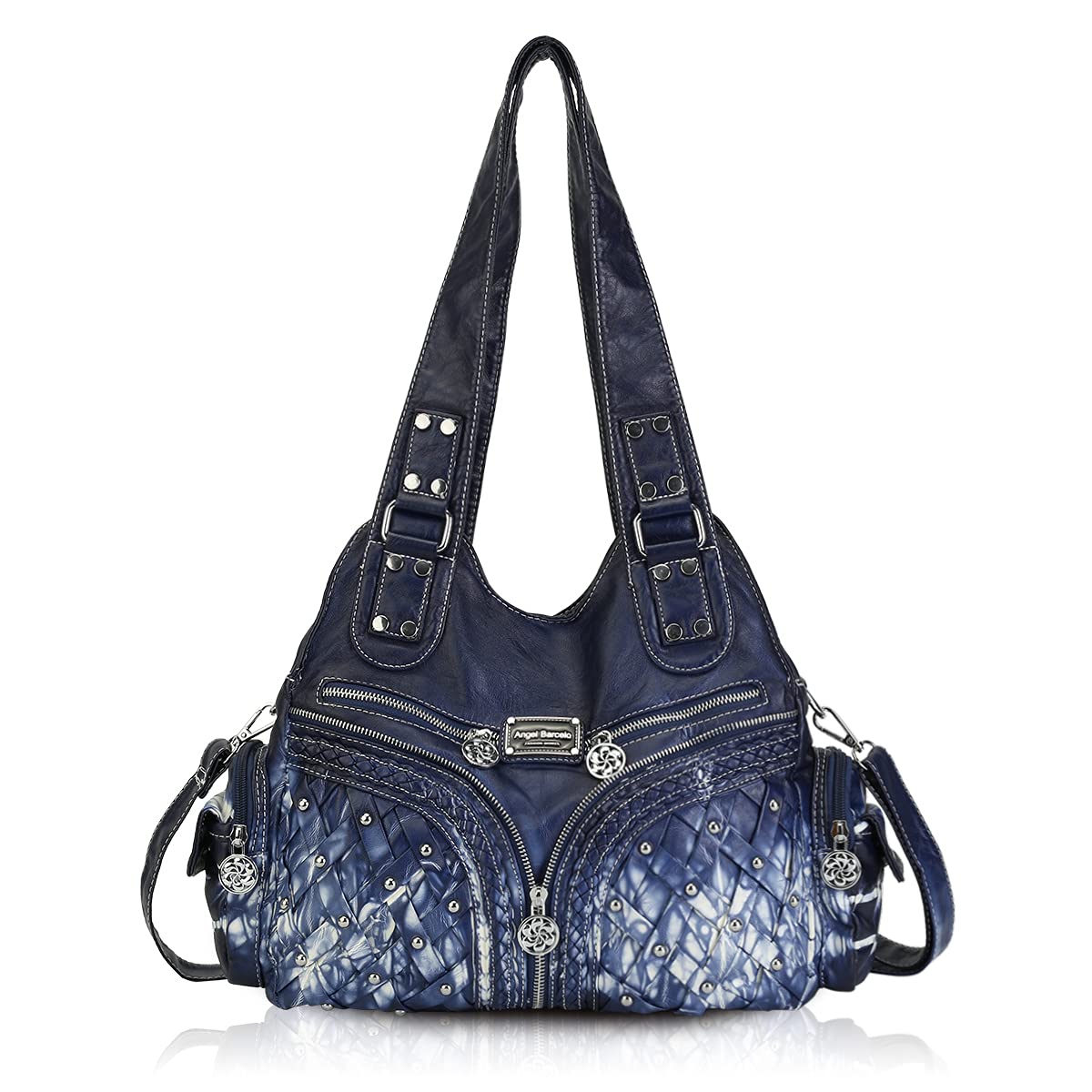 **Angel Barcelo Women's Fashion Handbags - Tote, Shoulder, Top Handle & Satchel Hobo Bags in Washed PU Leather - Perfect for Work, Travel & Everyday Use**