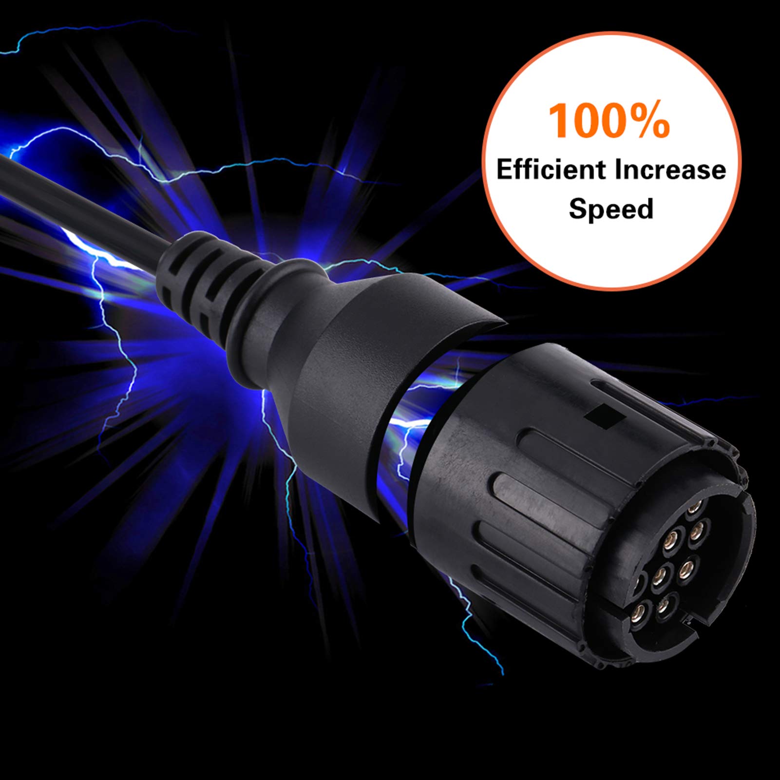OBD2 Adapter Cable for Motorcycle - 10 Pin to 16 Pin GPS Diagnostic Tool with Throttle Overlay, ABS & Metal Connector (22AWG, 59cm, 175g, Black) - Perfect for Motorcycle ECU Tuning, Data Logging & Performance Monitoring
