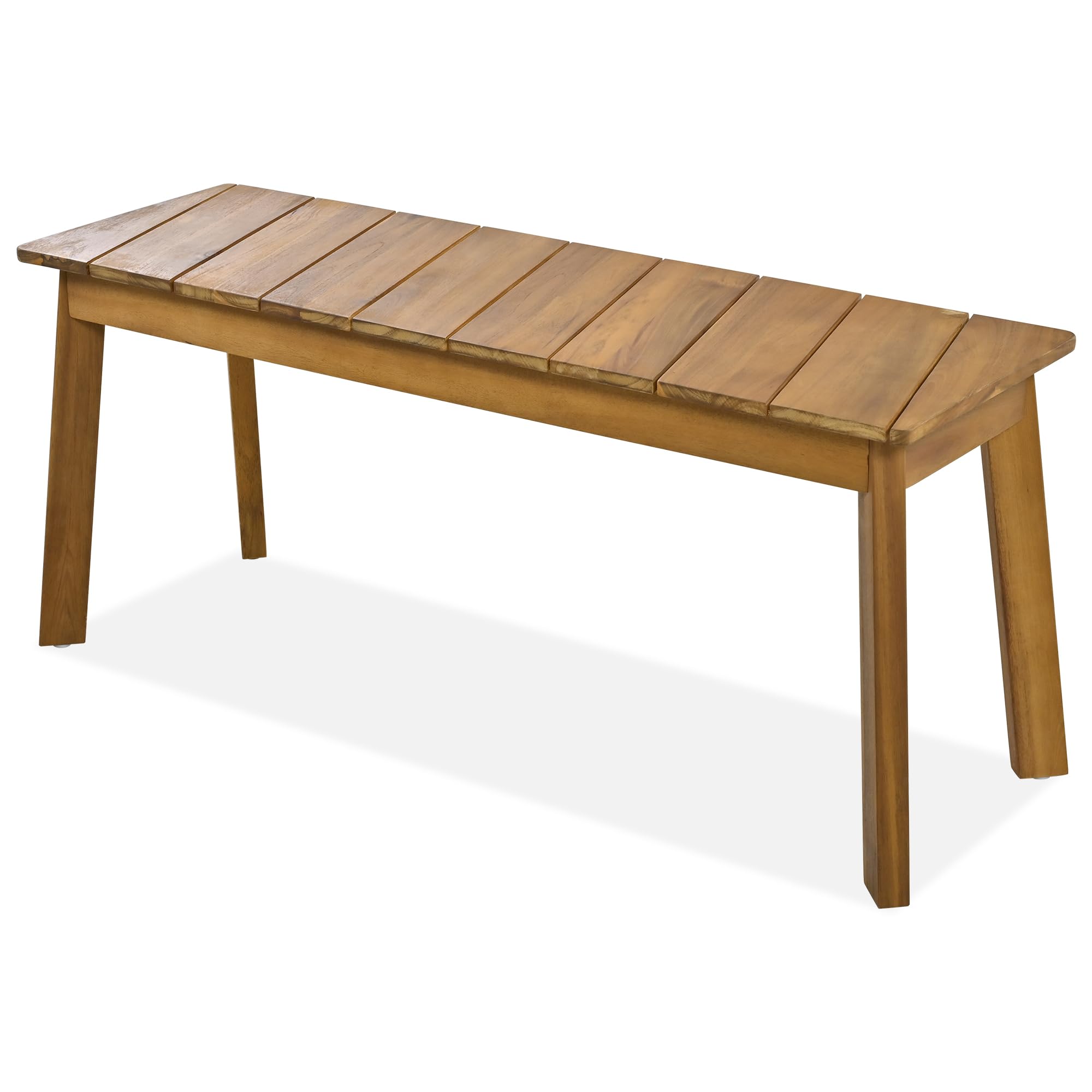 LZ LEISURE ZONE 3-Piece Acacia Wood Outdoor Dining Set with 2 Benches - Patio, Garden, Poolside & Indoor Furniture - Perfect for Backyard BBQ, Picnics & Outdoor Entertaining