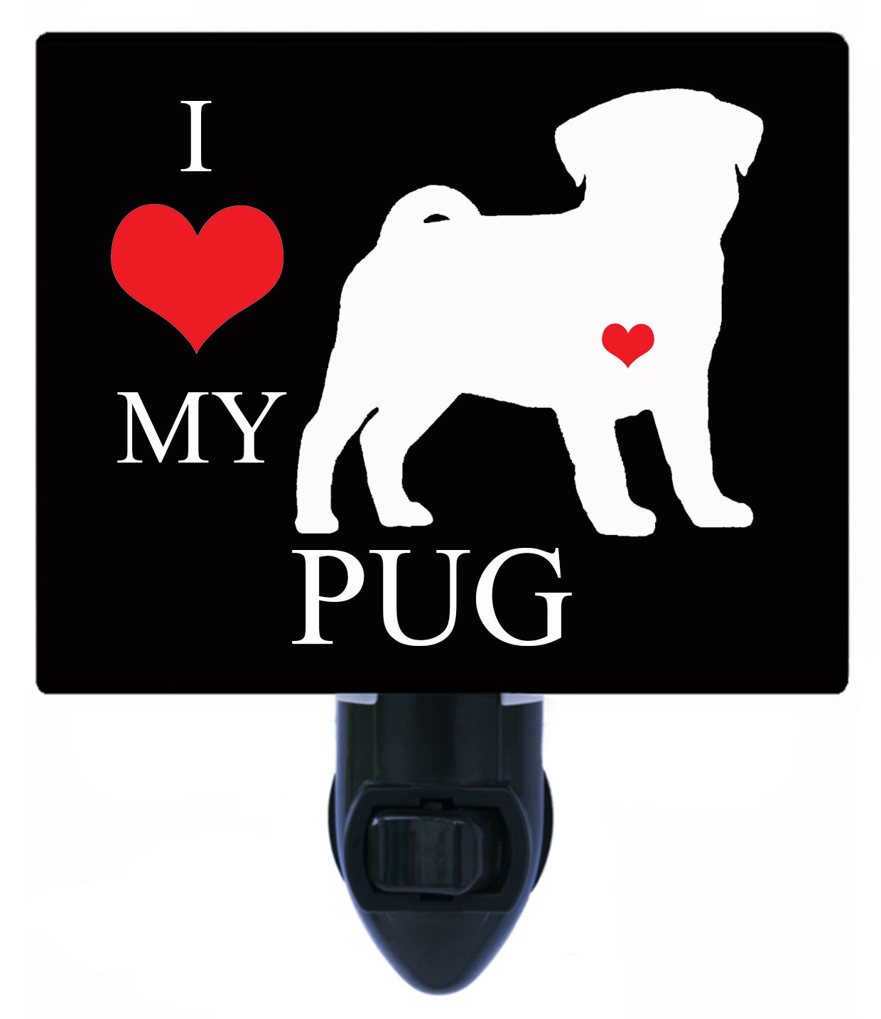 I Heart My Pug LED Night Light - Cute Dog Lover's Night Lamp for Bedroom, Nursery & Home Decor | Perfect Gift for Dog Owners