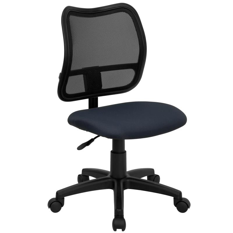 FLASH Mid Back Black Mesh Swivel Task Office Chair - Ergonomic Adjustable Height Computer Desk Chair for Home & Office Use - Perfect for Long Hours of Work or Gaming