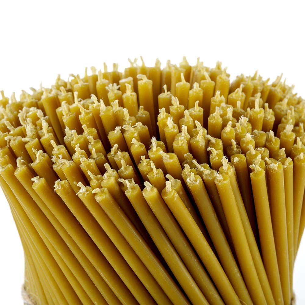 Pure Beeswax Taper Candles - No-Drip Smoke-Free for Church & Home Decor