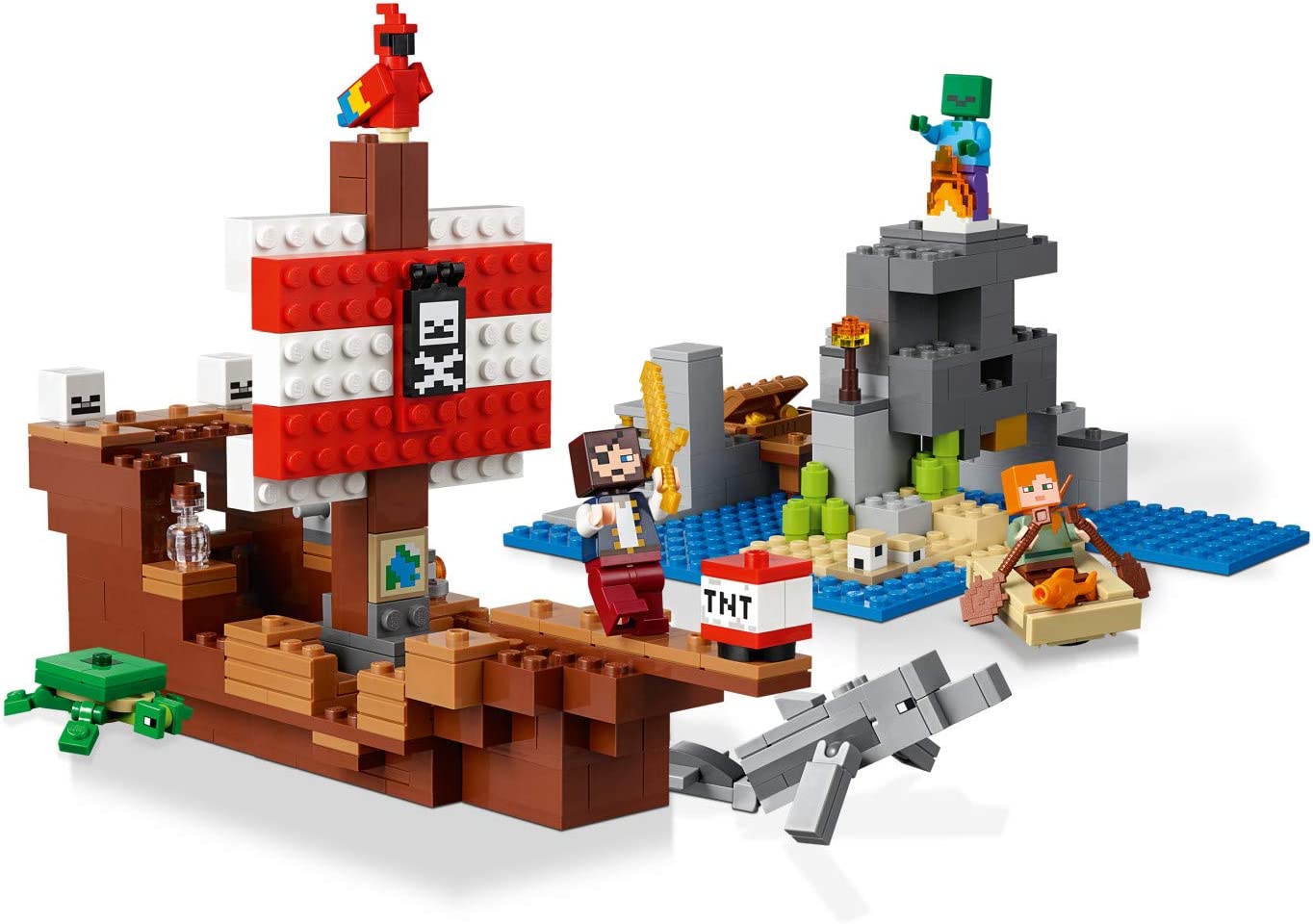 LEGO Minecraft The Pirate Ship Adventure 21152 Building Blocks Set - Creative Toy for Kids & Adults | Perfect for Minecraft Fans, Birthday Gifts & Family Game Night