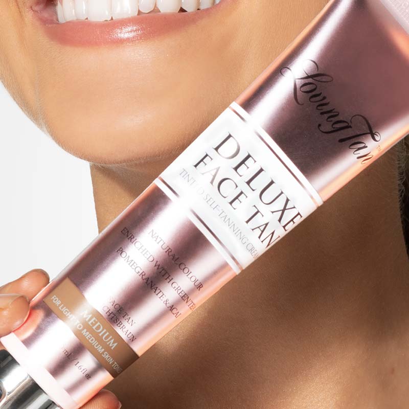 Loving Tan Deluxe Face Tan - 2 Hour Express Self Tanner for a Natural Glow | Face & Body Bronzer for Sun-Kissed Look | Perfect for Beach, Vacation & Everyday Use