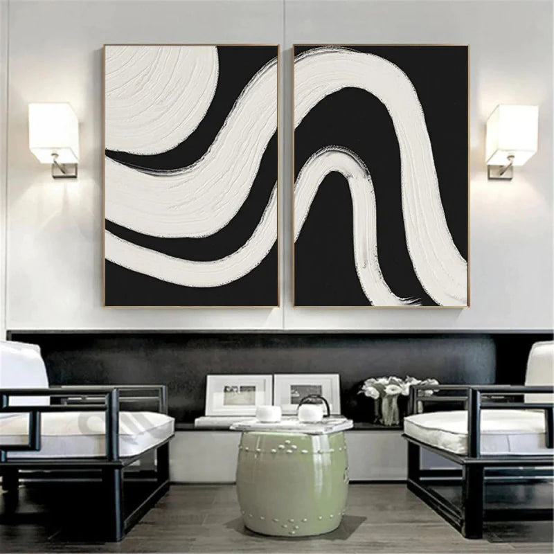 Abstract Tranquility Set of 2 Wall Art Paintings - Modern Minimalist Canvas Prints for Living Room, Bedroom & Office Decor #WS016