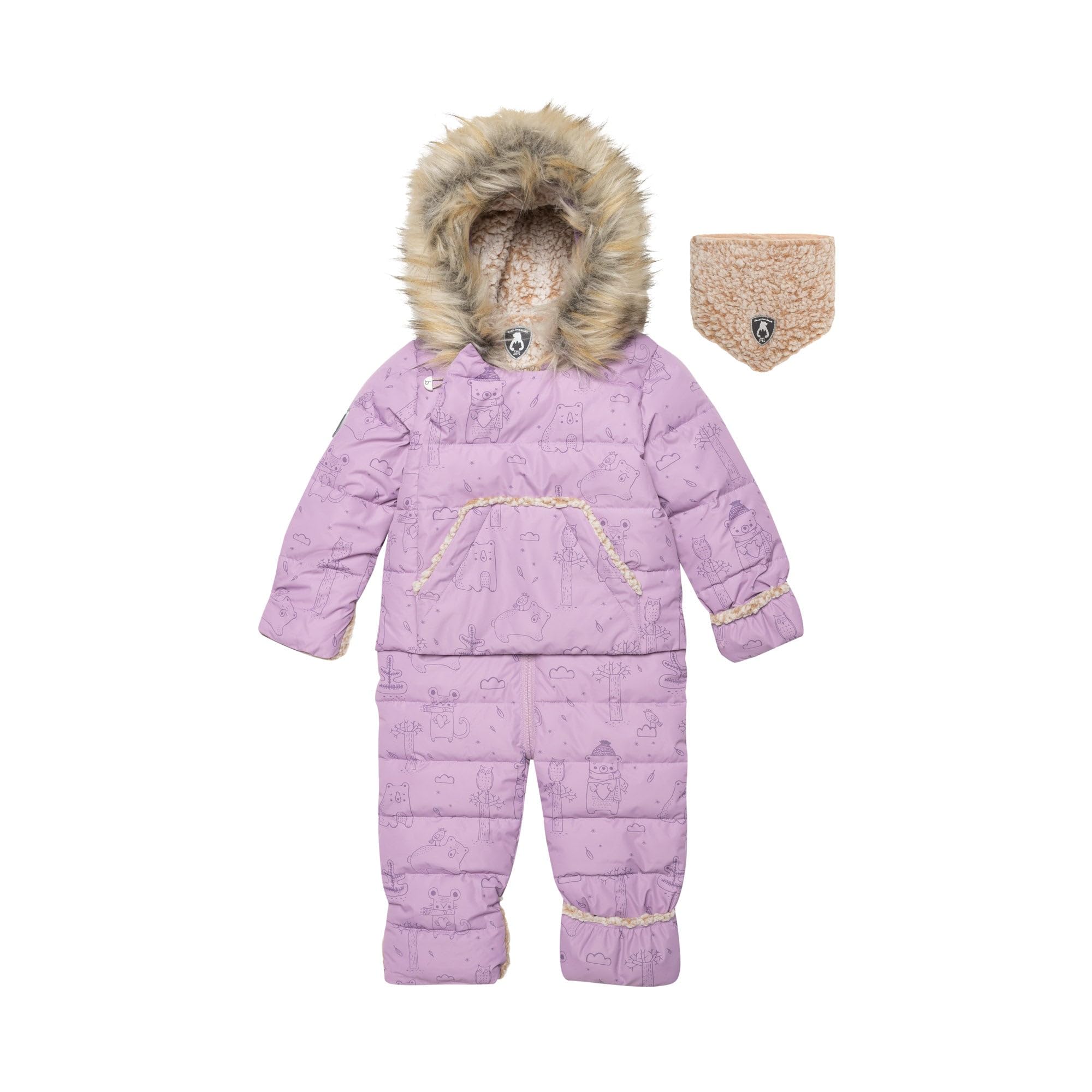 Deux par Deux Baby Girl One-Piece Snowsuits - Warm Winter Snowsuit for Toddlers 12-24 Months | Waterproof & Insulated for Outdoor Play, Snow Day & Winter Adventures