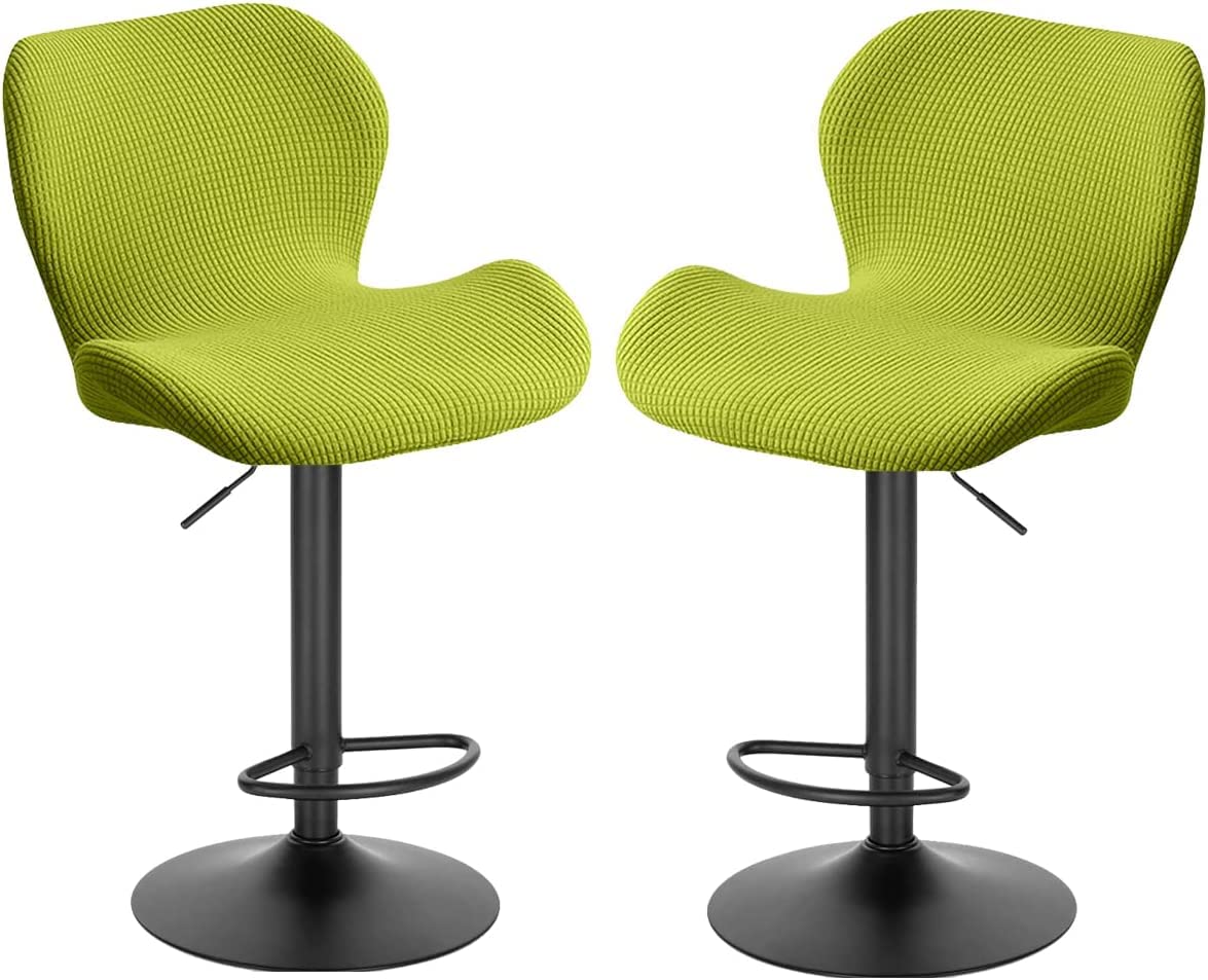 Modern Stretch Swivel Bar Stool Covers with Backrest - 2 Pack Slipcovers for Kitchen Counter & Dining Chairs (Color B) - Perfect for Breakfast Bars, Home Cafes & Restaurant Seating