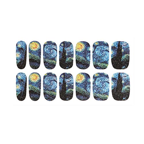 Mysterious Night Nail Wraps - Full Cover Nail Stickers with Unique Pattern for DIY Manicure | Perfect for Parties, Weddings & Special Occasions