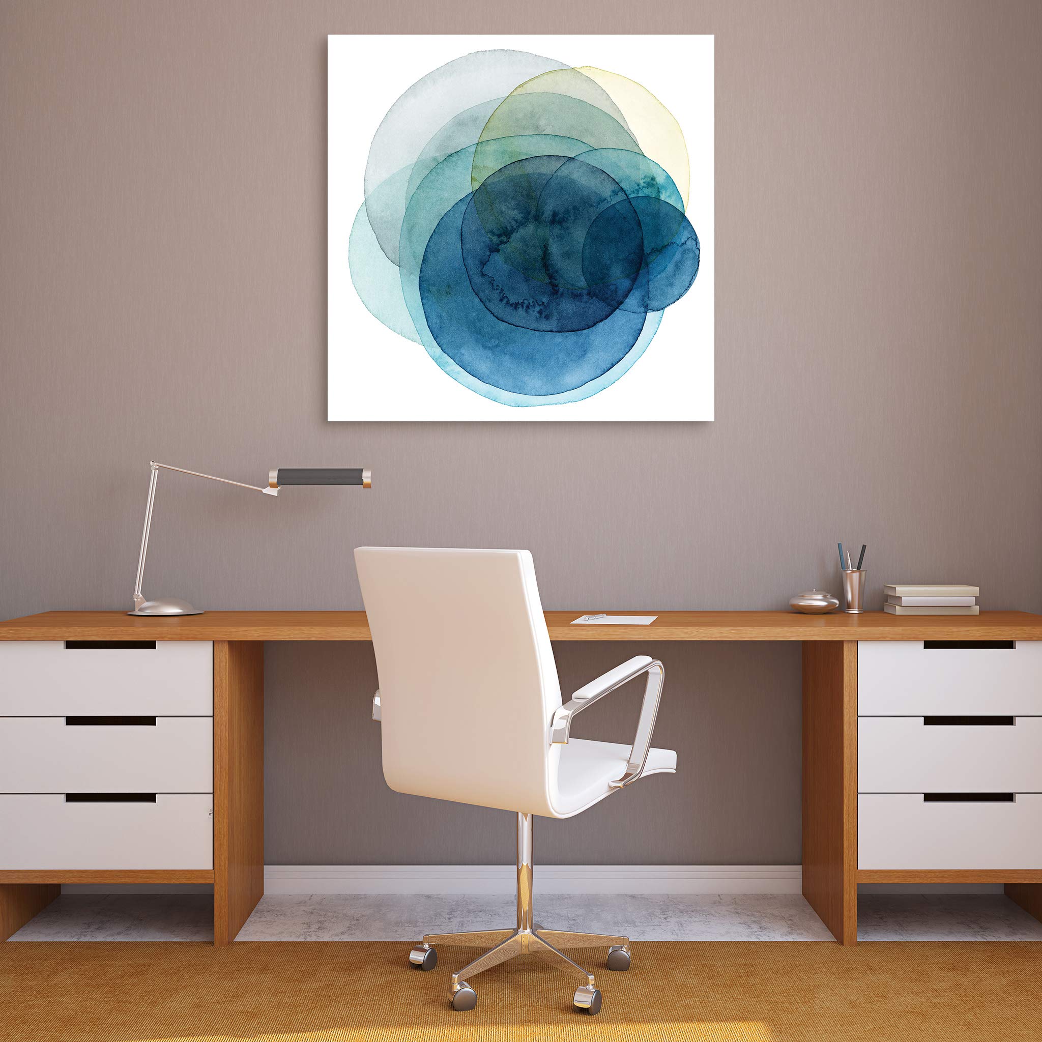 Empire Art Direct Evolving Planets Frameless Floating Tempered Glass Abstract Wall Art - 38x38 Inches, Ready to Hang - Modern Home & Office Decor for Living Room, Bedroom, or Workspace