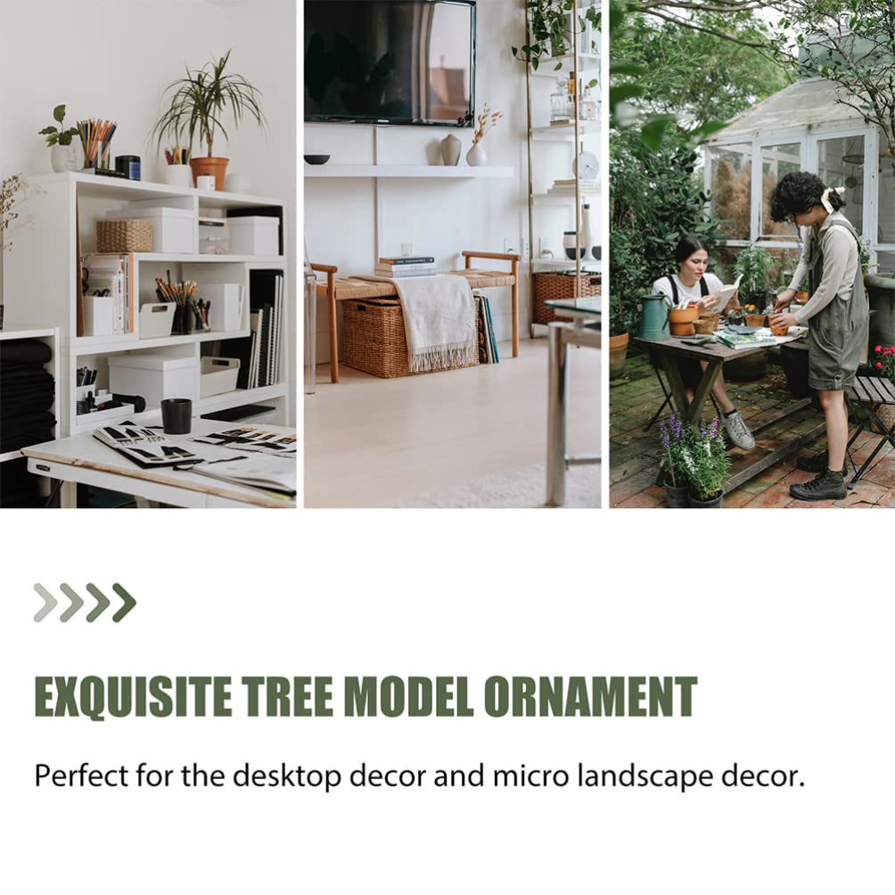 VOSAREA 2 Pack Mini Baobab Tree Model - Artificial Fake Trees for Train Scenery, DIY Crafts, Zen Garden & Sand Table Decor - Realistic Miniature Architecture Trees for Home & Office Display