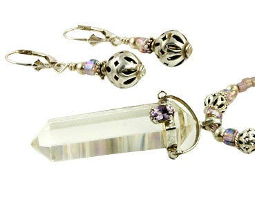 Natural Amethyst Crystal Quartz Beaded Necklace Set for Women - Healing Stone Jewelry for Meditation, Yoga & Spiritual Gifts