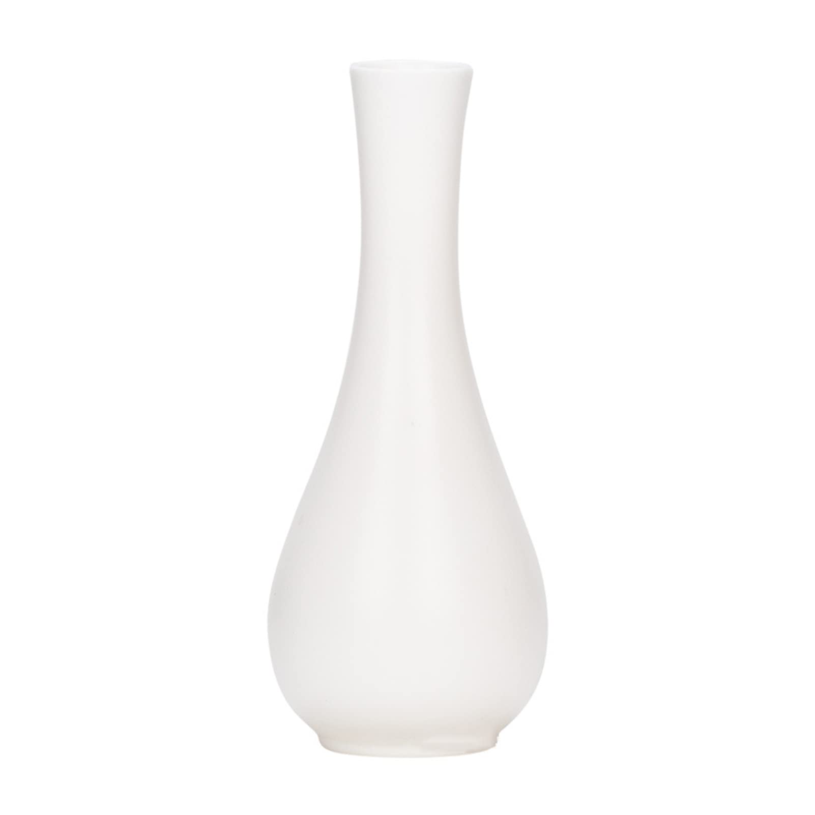 Handmade White Unglazed Ceramic Vase - Modern Minimalist Home Decor for Living Room, Mantelpiece & Table Centerpiece - Perfect for Farmhouse, Boho & Scandinavian Style Interior Design