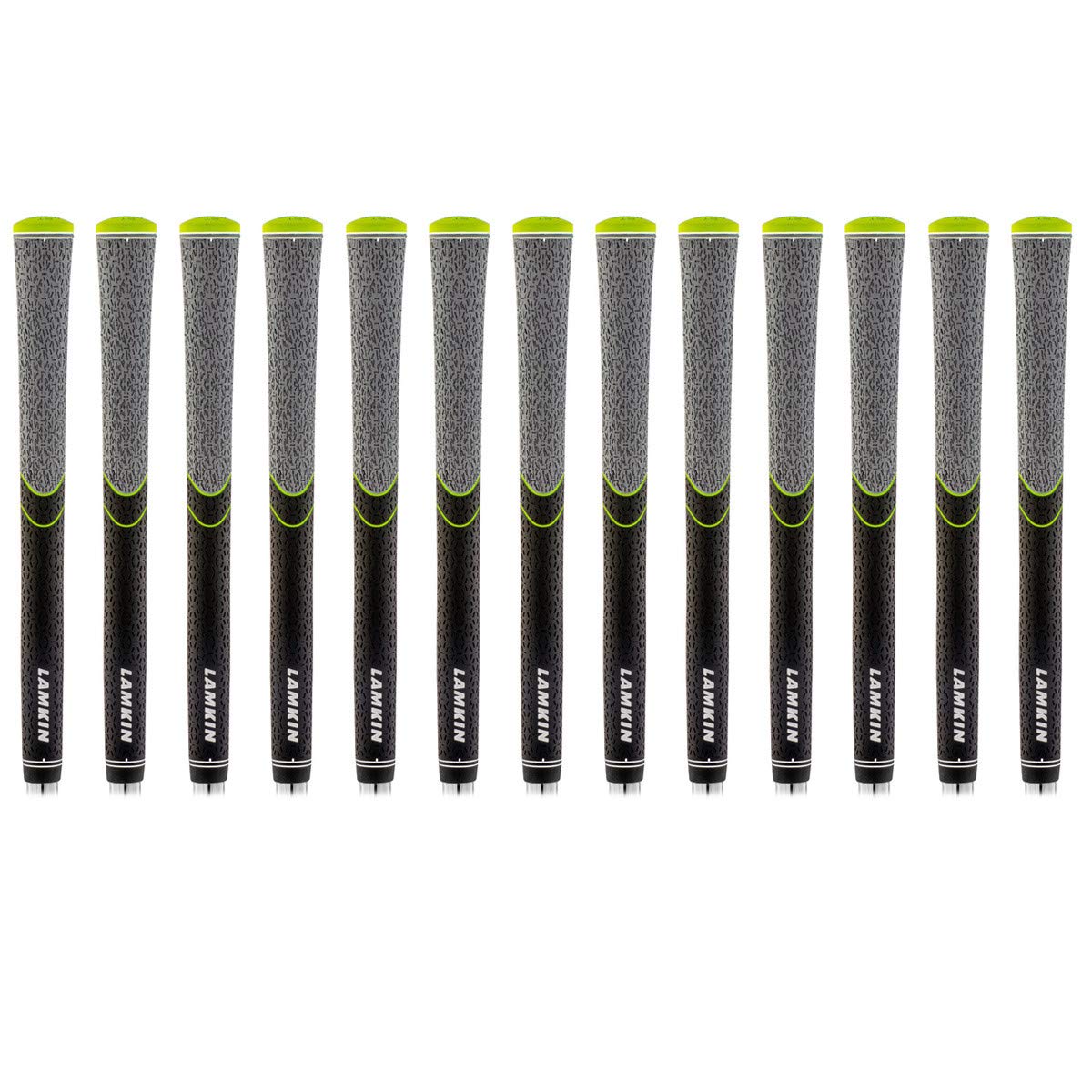 Lamkin ST +2 Hybrid Calibrate Midsize Golf Grips - 13 Piece Ribbed Reminder Golf Grip Pack in Black/Charcoal | Perfect for Improved Swing Control and Comfort on the Course