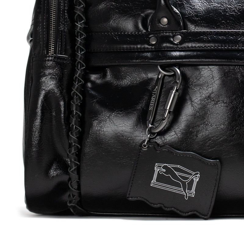 Aries x Puma Black Duffle Bag - Stylish Gym & Travel Sports Bag for Men & Women | Perfect for Workouts, Weekend Getaways & Sports Gear Storage