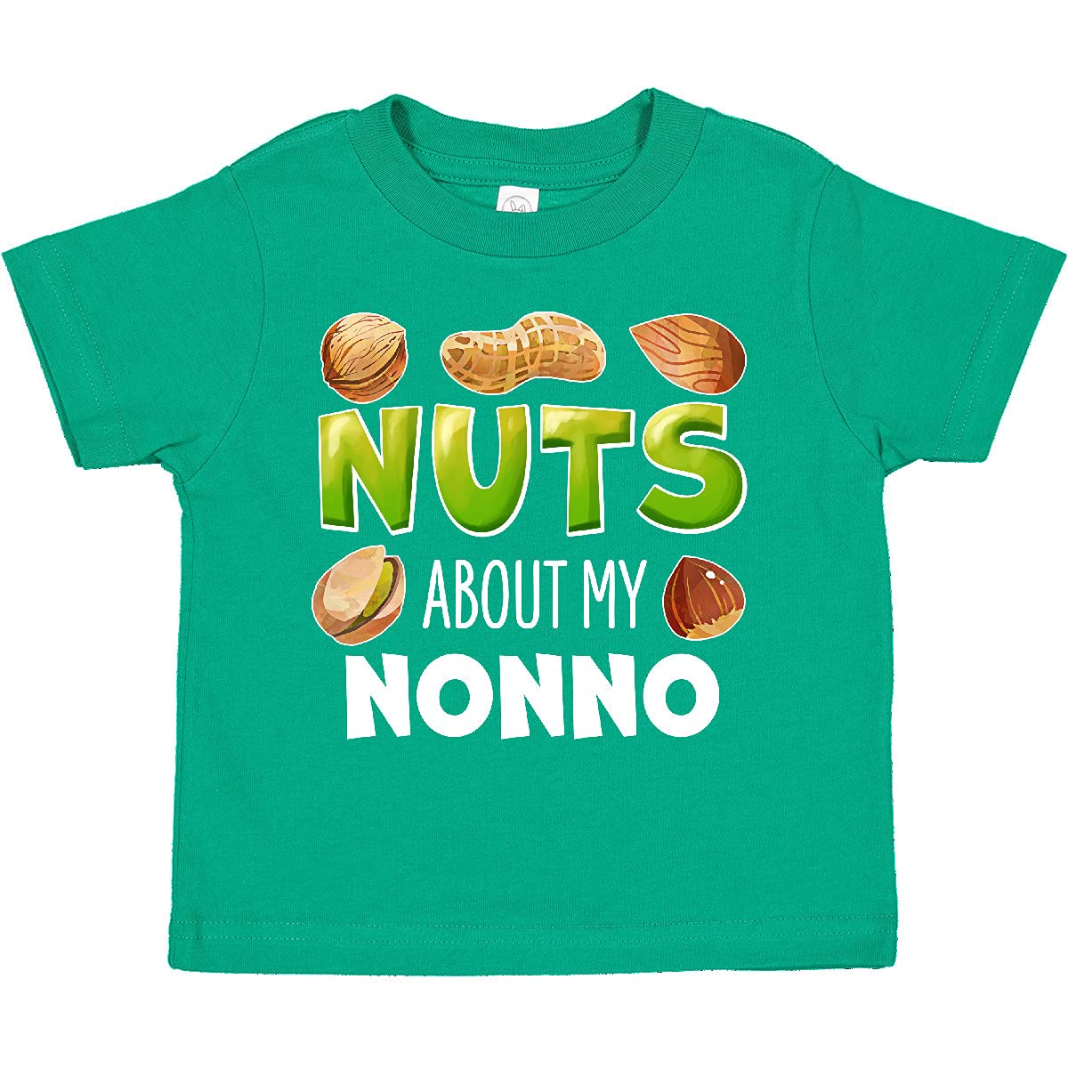 Inktastic Nuts About My Nonno Peanut Almond Pistachio Toddler T-Shirt - Cute Casual Outfit for Grandparents Day, Family Reunions & Toddler Photoshoots