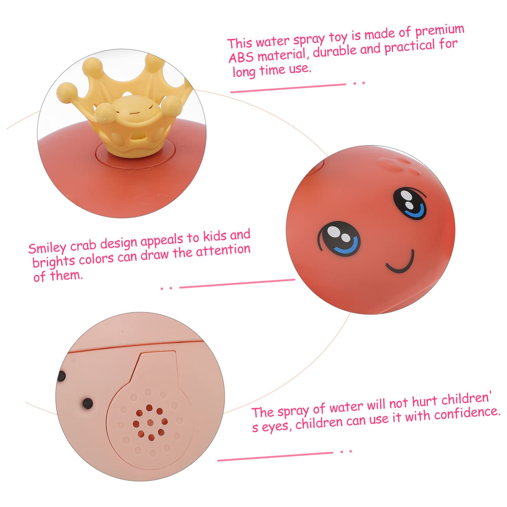FAVOMOTO 1 Set Orange ABS Induction Water Spray Ball - Bath Toys for Kids, Shower Plaything, Water Spray Toy for Outdoor & Indoor Play - Perfect for Pool, Beach, Bathtime Fun