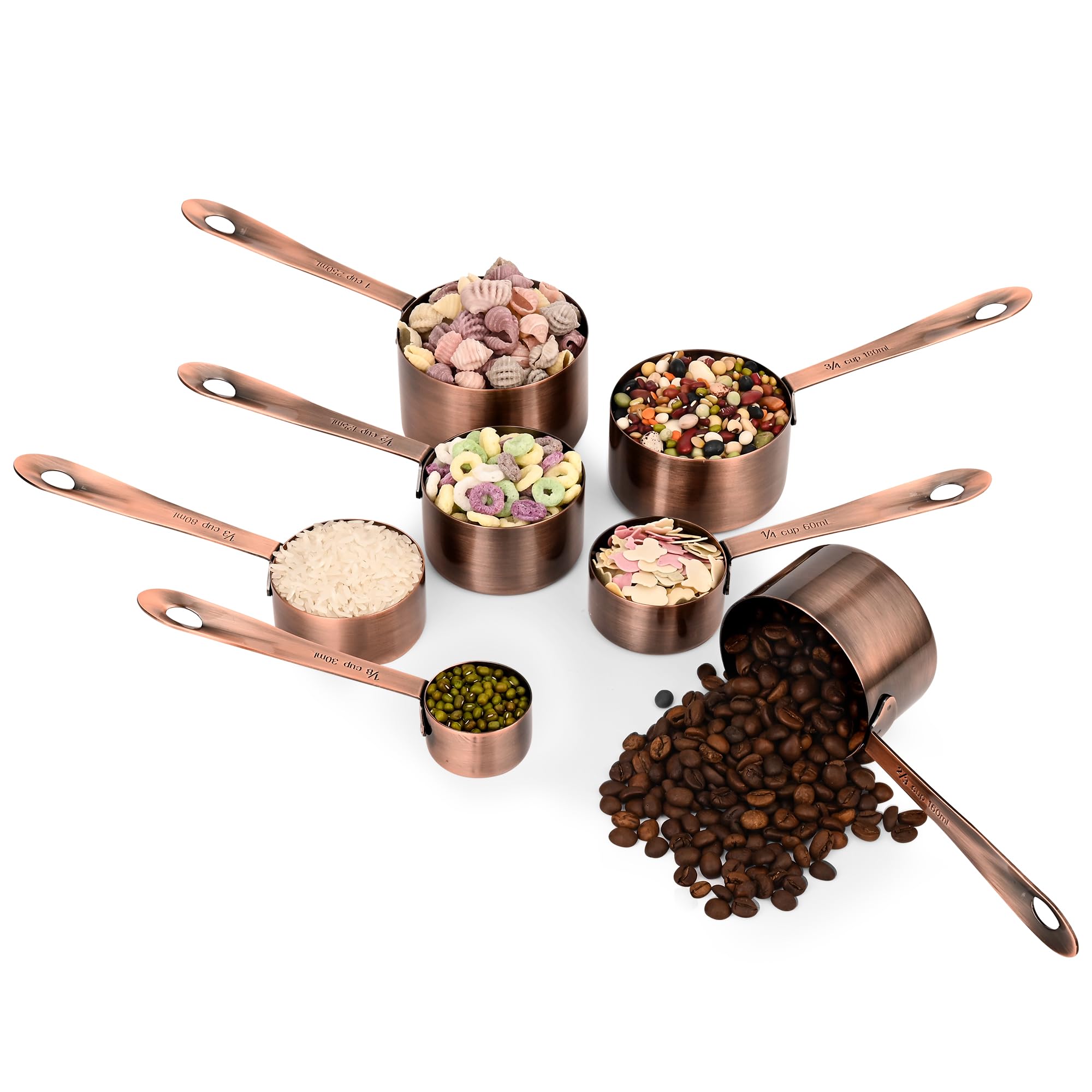 Premium 17-Piece Copper & Stainless Steel Measuring Cups and Spoons Set with Leveler - Essential Baking & Cooking Tools for Home Kitchen, Professional Chefs & Bakers