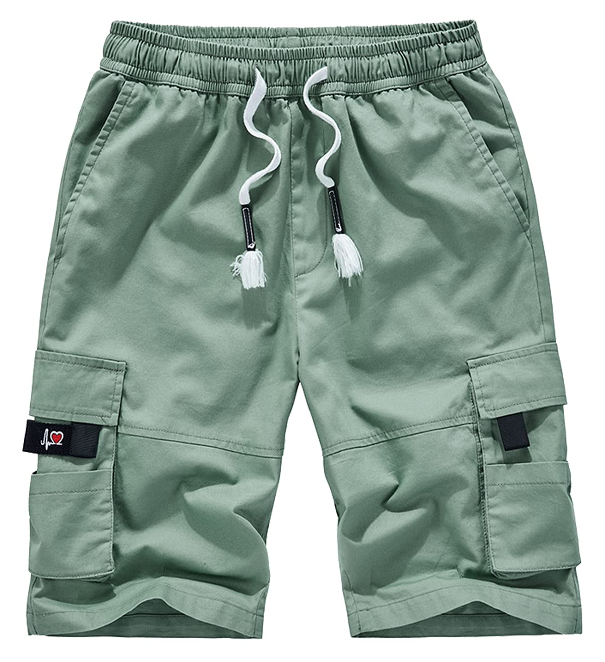 XinYangNi Women's Casual Cargo Shorts with Pockets - Elastic High Waist Drawstring Bermuda Shorts for Women | Summer Outdoor Hiking Travel Comfortable Shorts