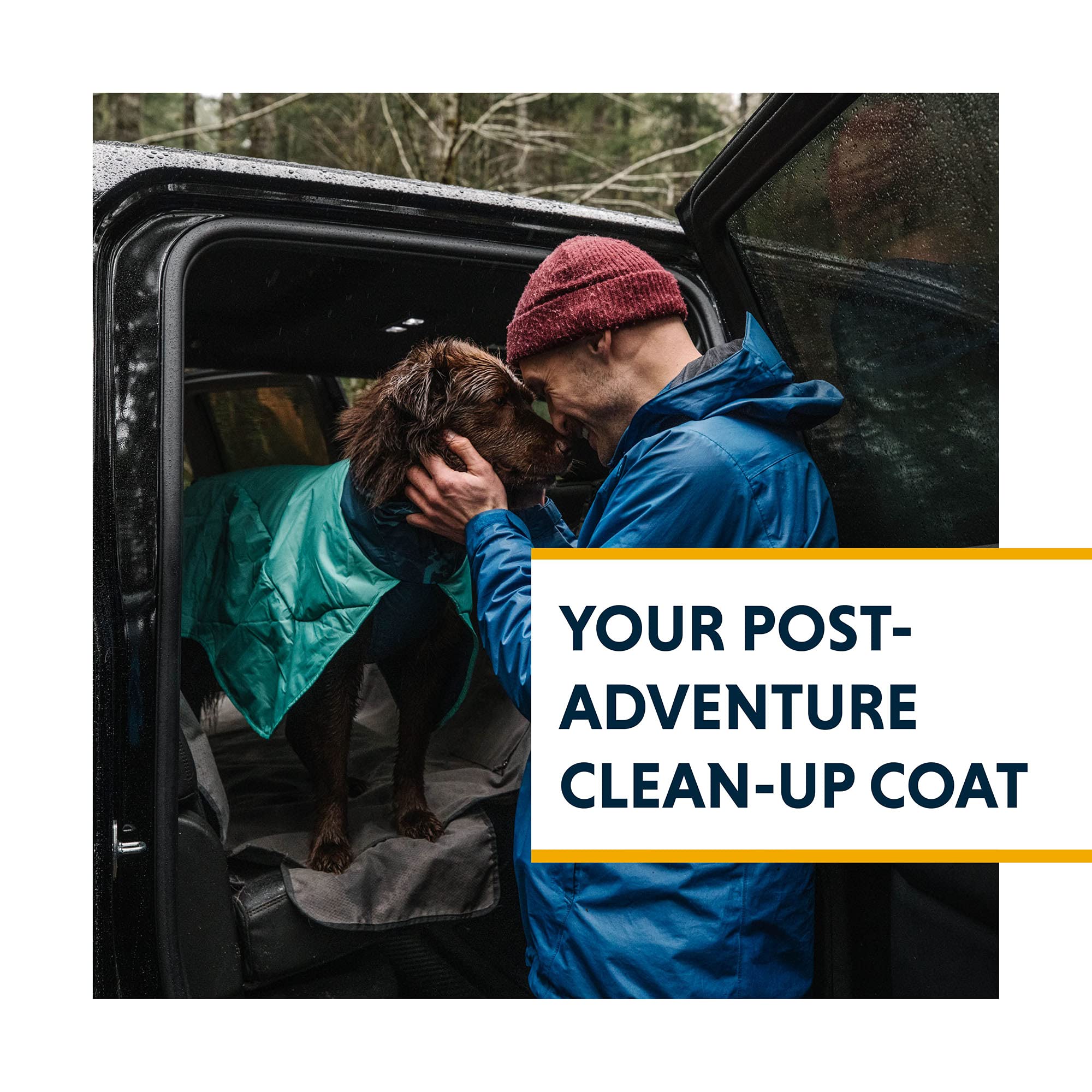 Ruffwear Dirtbag Dog Towel - Absorbent Quick-Dry Dog Coat for Camping, Hiking & Outdoor Adventures - Aurora Teal Small - Perfect for Wet Dogs After Swimming or Rainy Days