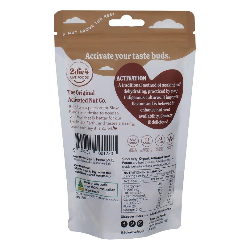 Organic Activated Pecans - Raw, Unsalted, Non-GMO, Keto & Paleo Friendly - Perfect for Snacking, Baking & Healthy Recipes