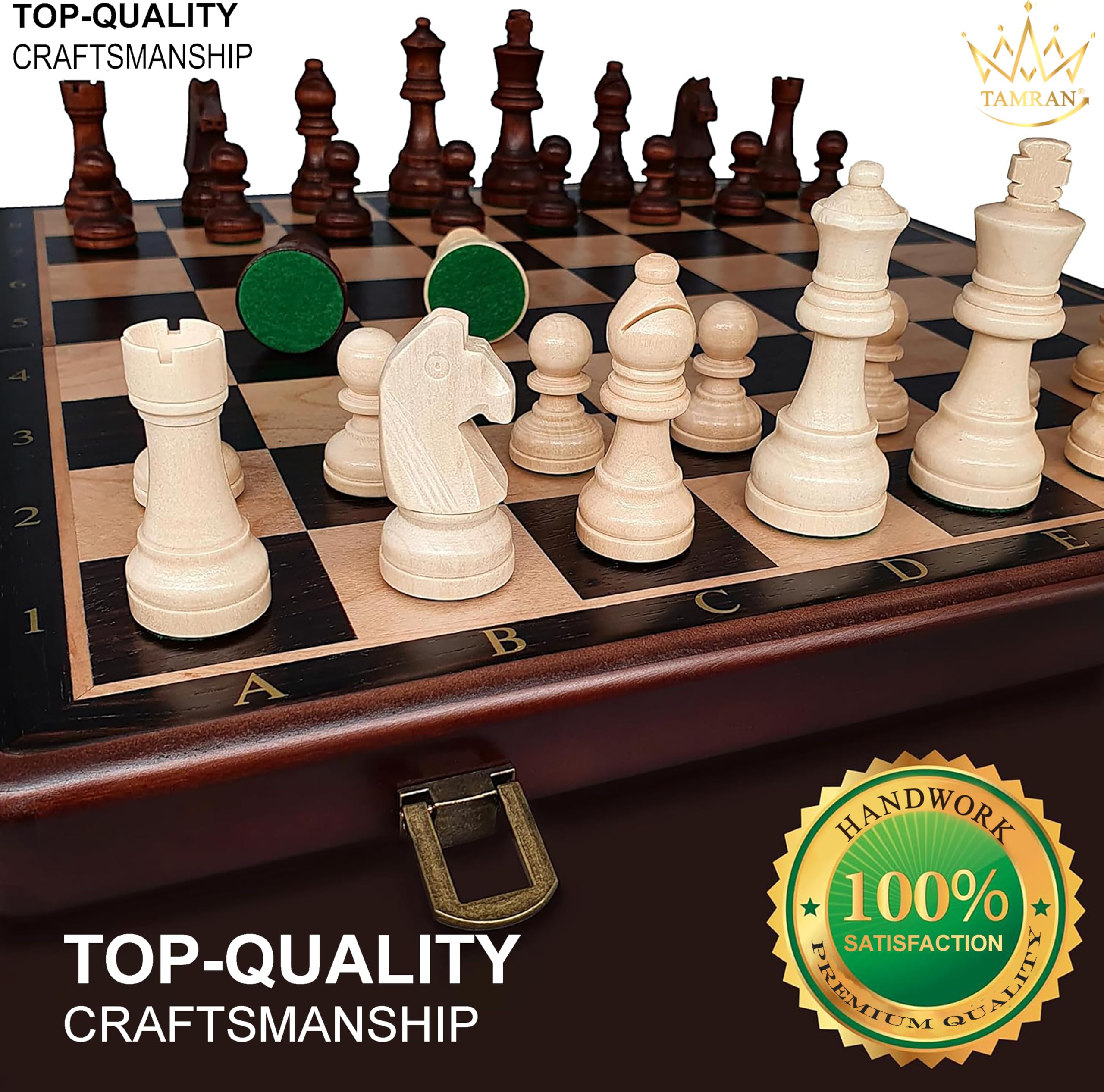 Premium Magnetic Wooden Chess Board Set - 15