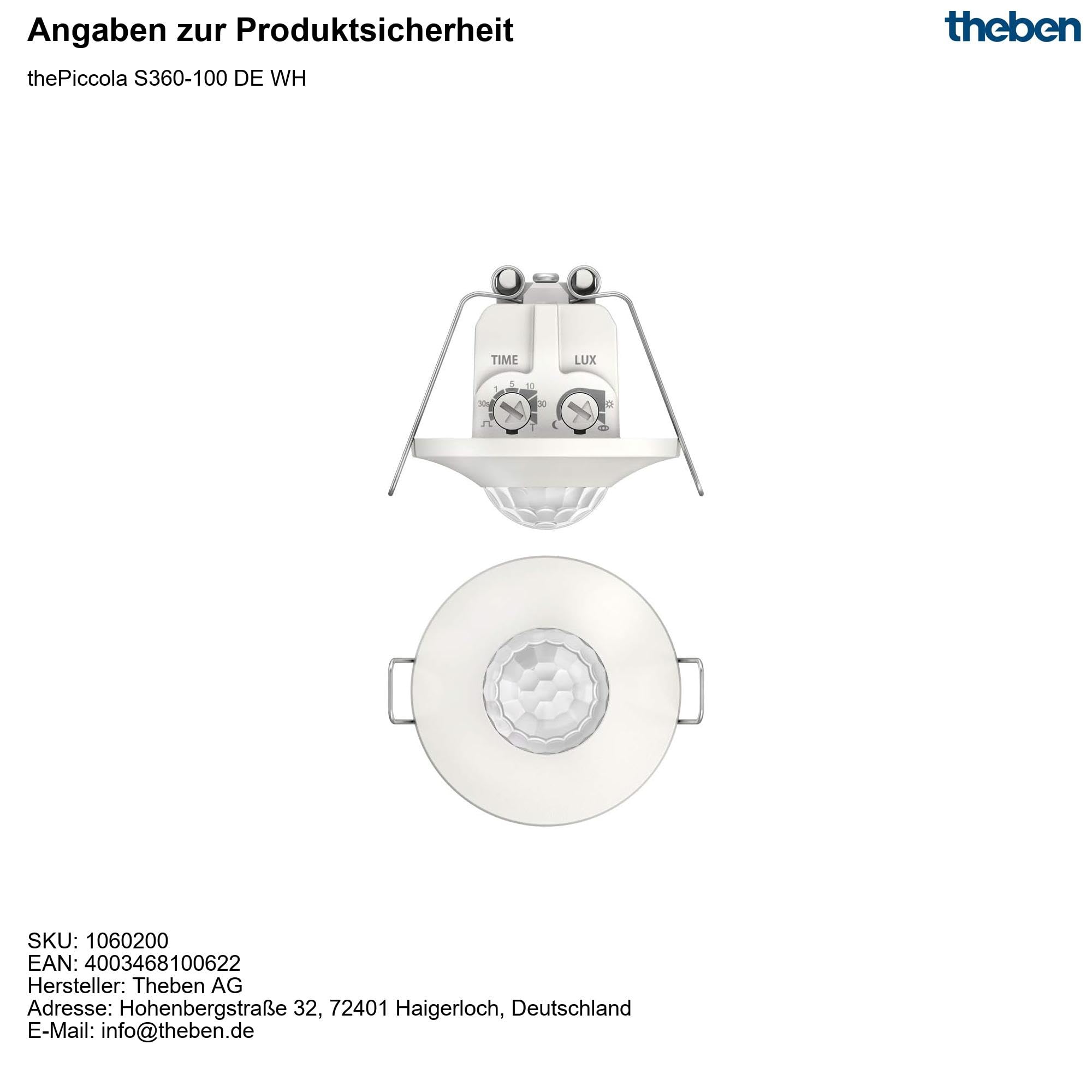 DETECTOR thepiccola S360 - 100 White - High Precision Detection Device for Security & Industrial Use
