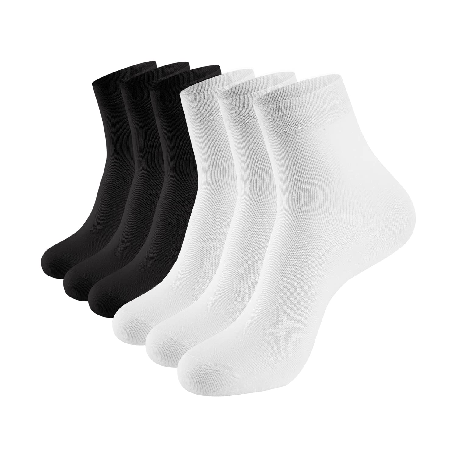 Women's Thin Bamboo Ankle Socks - 6 Pairs Soft Silky Quarter Socks with Odor Control for Summer & Casual Wear - Perfect for Workouts, Office & Everyday Comfort