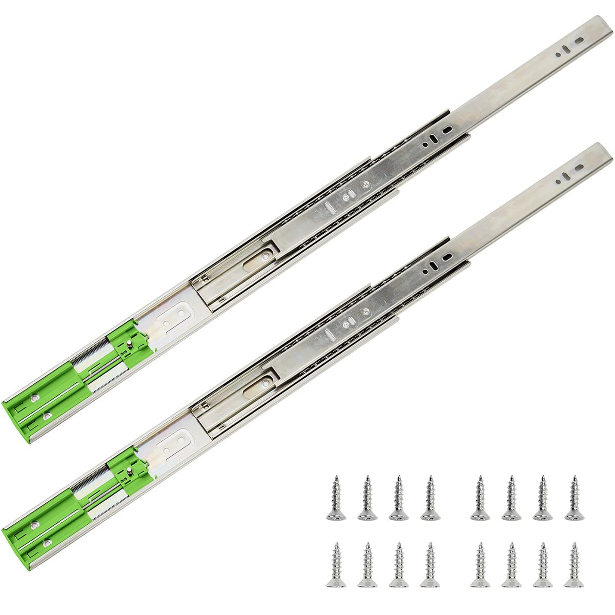 10 Pairs 22 Inch Soft-Close Full Extension Ball Bearing Drawer Slides - Heavy Duty Side Mount 3-Section Cabinet Slides for Kitchen, Office & Furniture Drawers