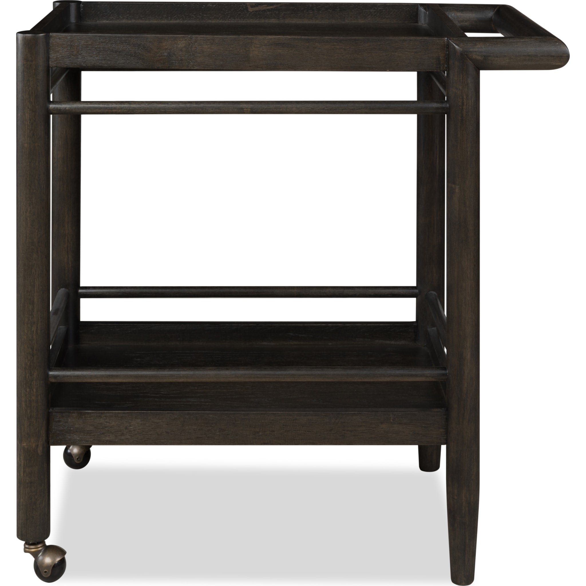 Rockport 2-Tier Rolling Bar Cart with Wheels - Elegant Yin Finish for Home Bar, Kitchen, or Living Room Storage & Serving